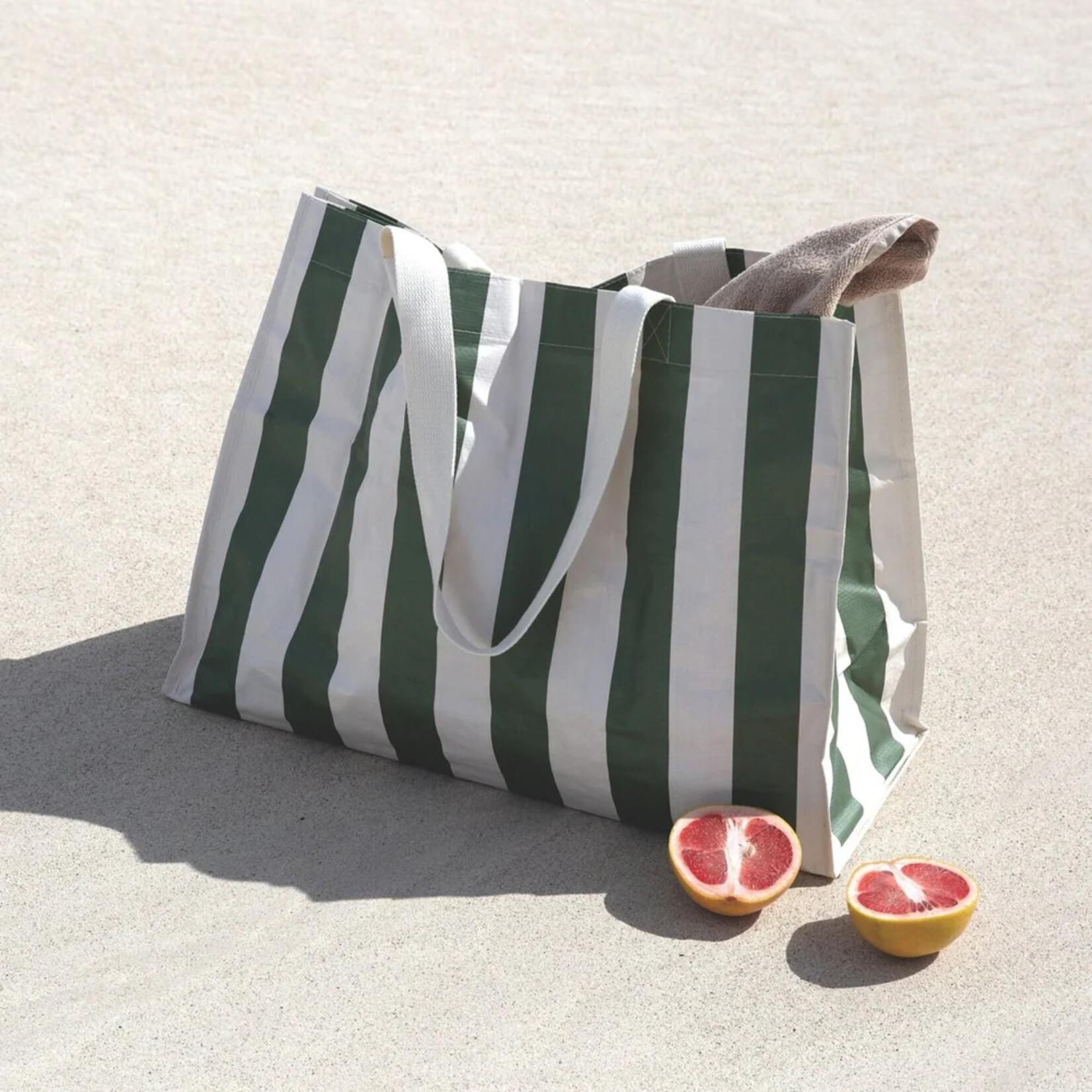 Sunnylife Carryall Beach Bag- Vacay Olive Stripe