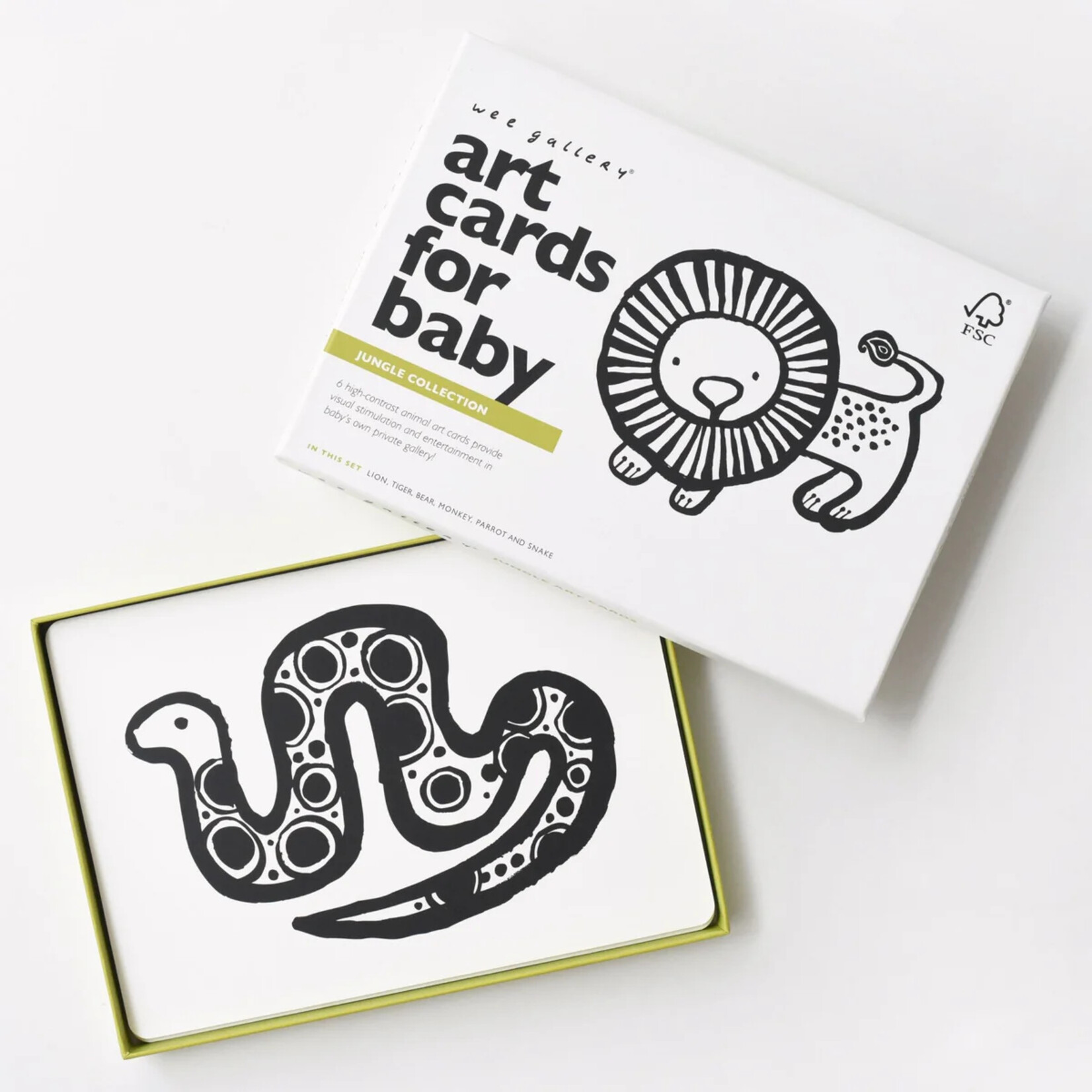 Wee Gallery Art Cards for Baby- Jungle Animals