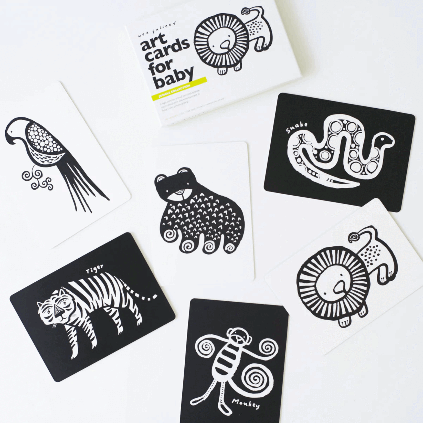 Wee Gallery Art Cards for Baby- Jungle Animals