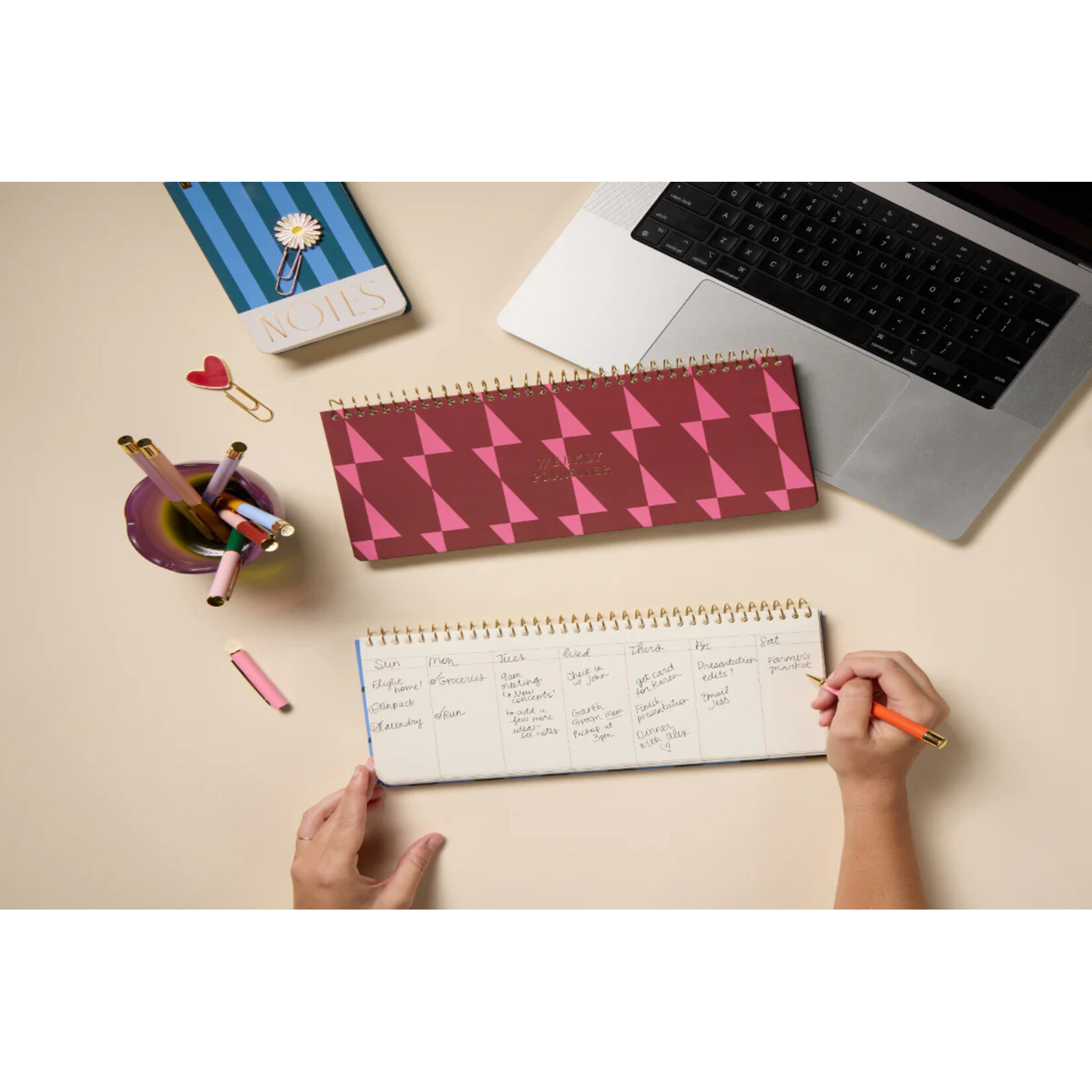Designworks Ink Burgundy + Pink Weekly Planner Pad