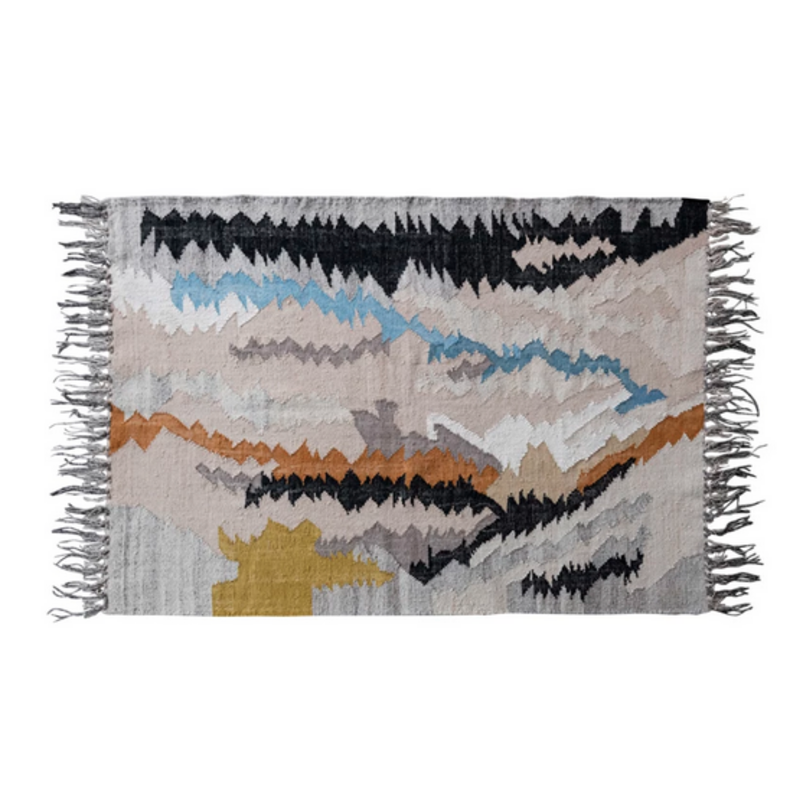 Creative Co-Op 4' X 6' Woven Wool & Cotton Kilim Rug