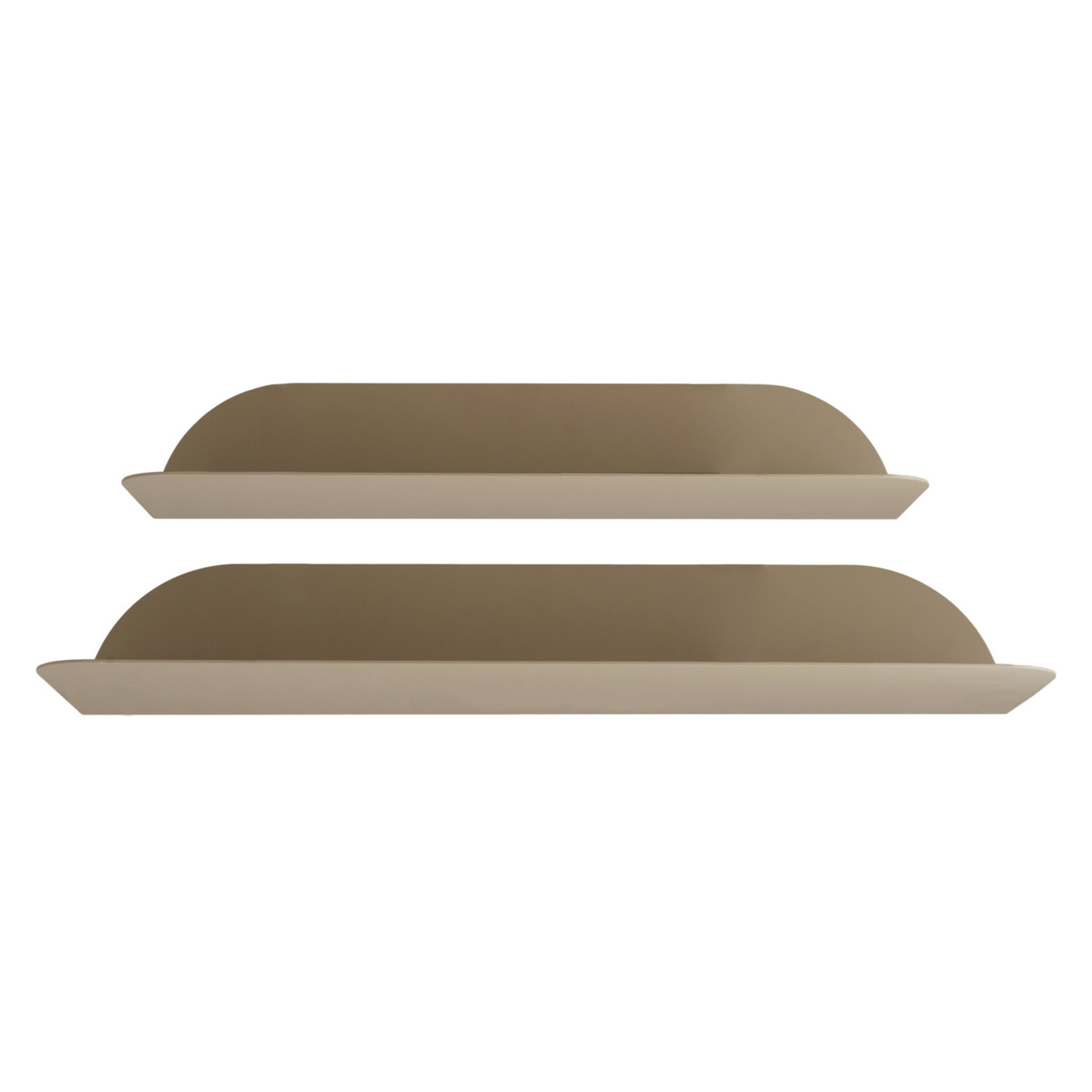 S/2 24"W x 4"H Metal Floating Wall Shelves- Matte Beige