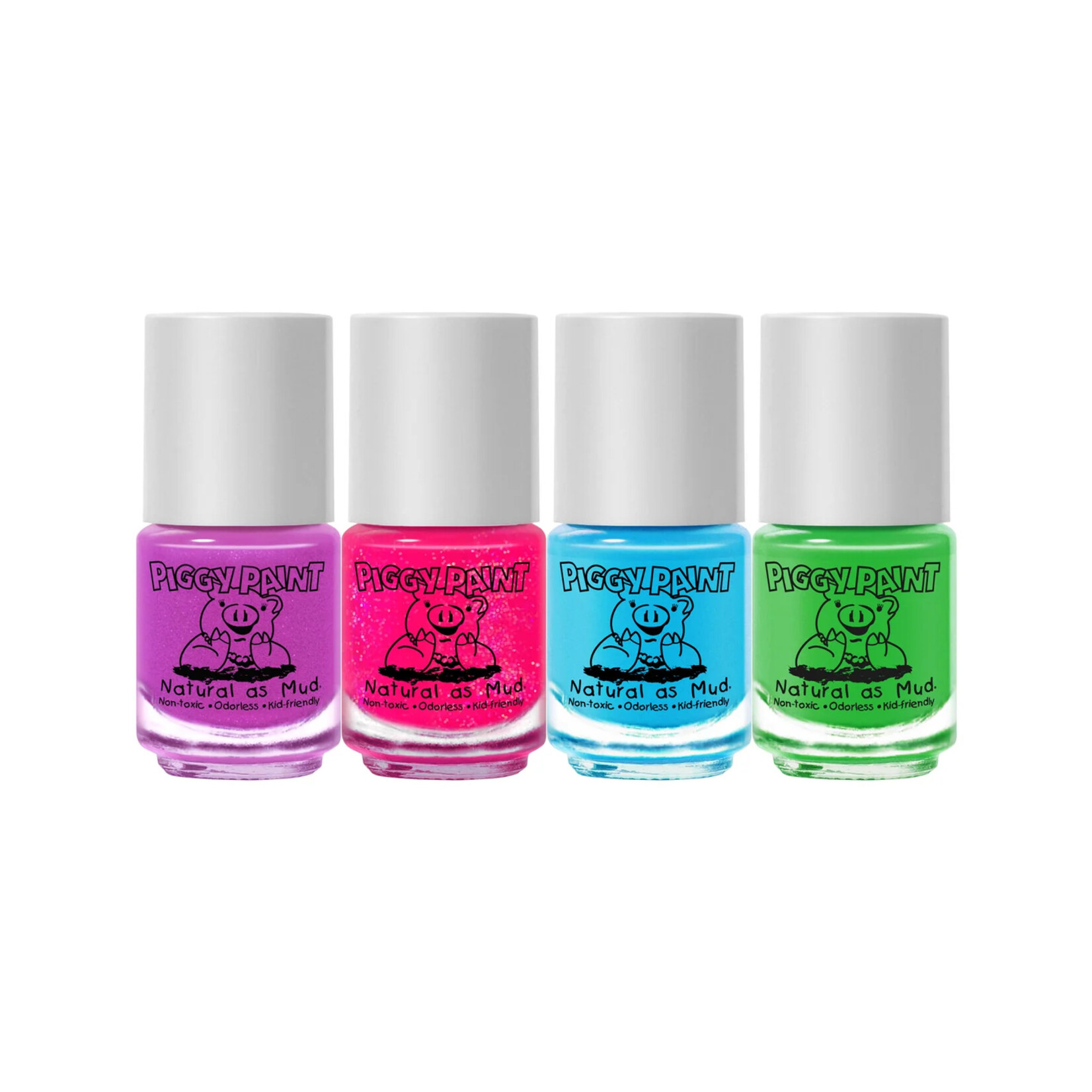 Piggy Paint Non-Toxic Kids Nail Polish- Rainbow 4 Pack