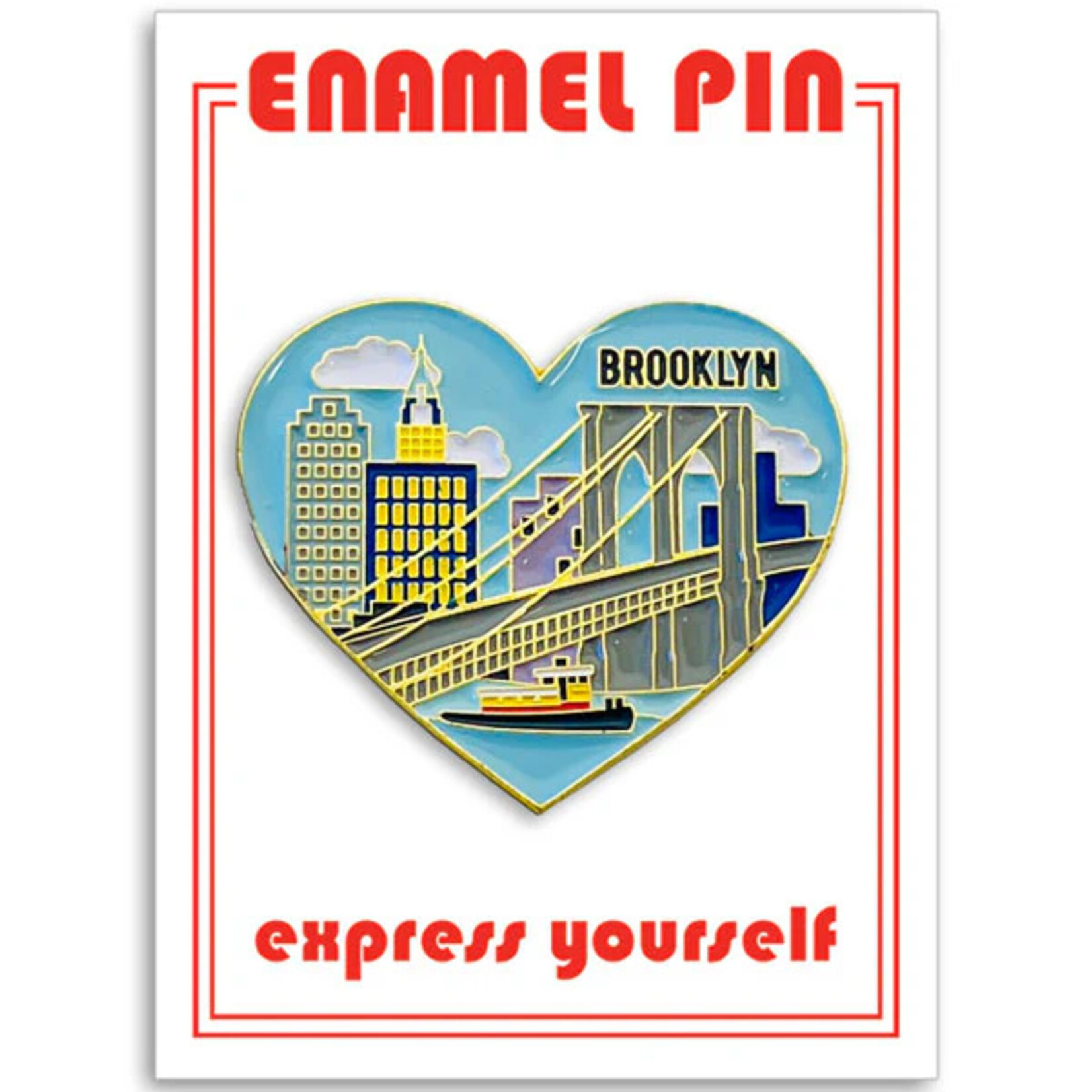 Brooklyn Skyline Heart Pin