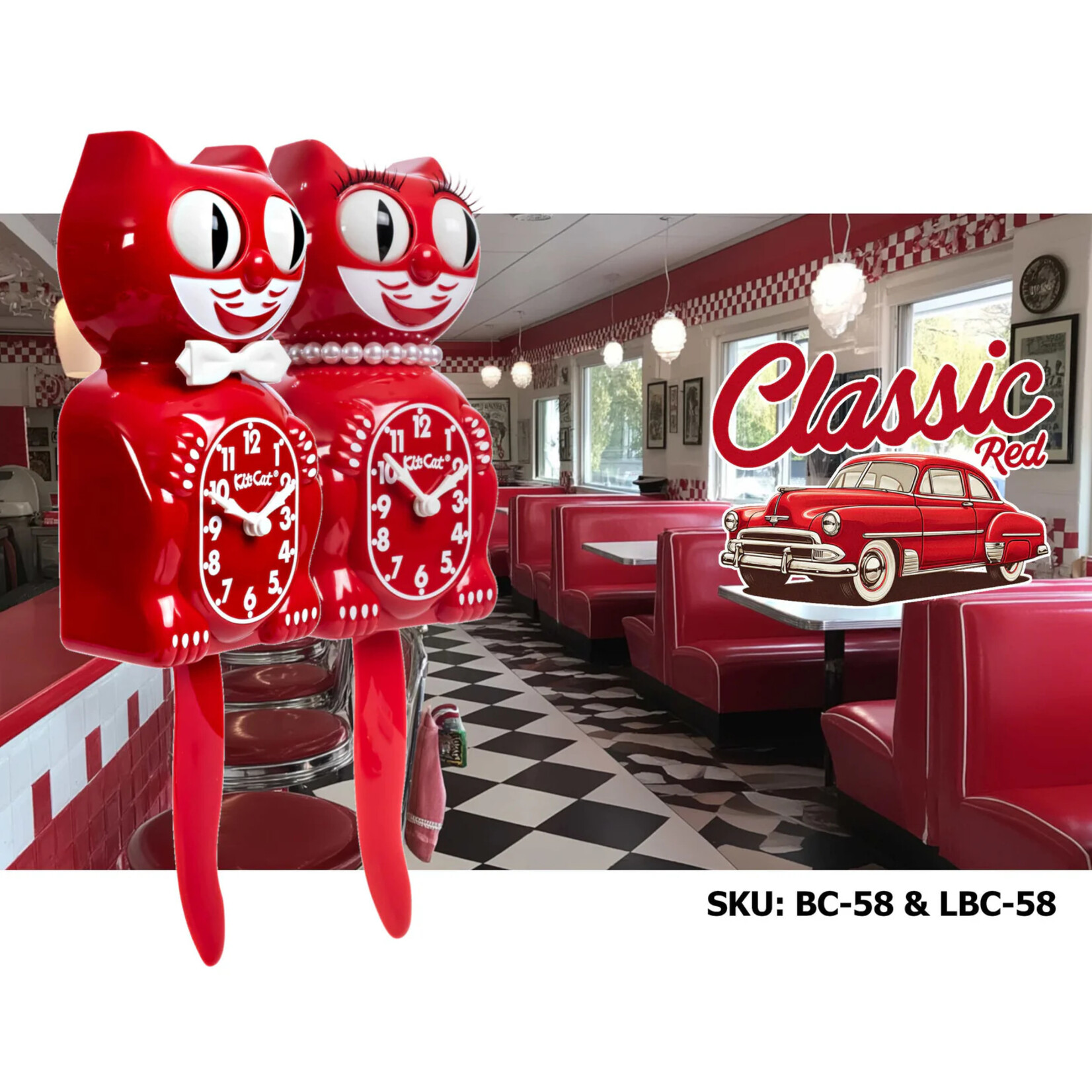 Kit-Cat Klock Classic Red Lady Kit- Cat Klock