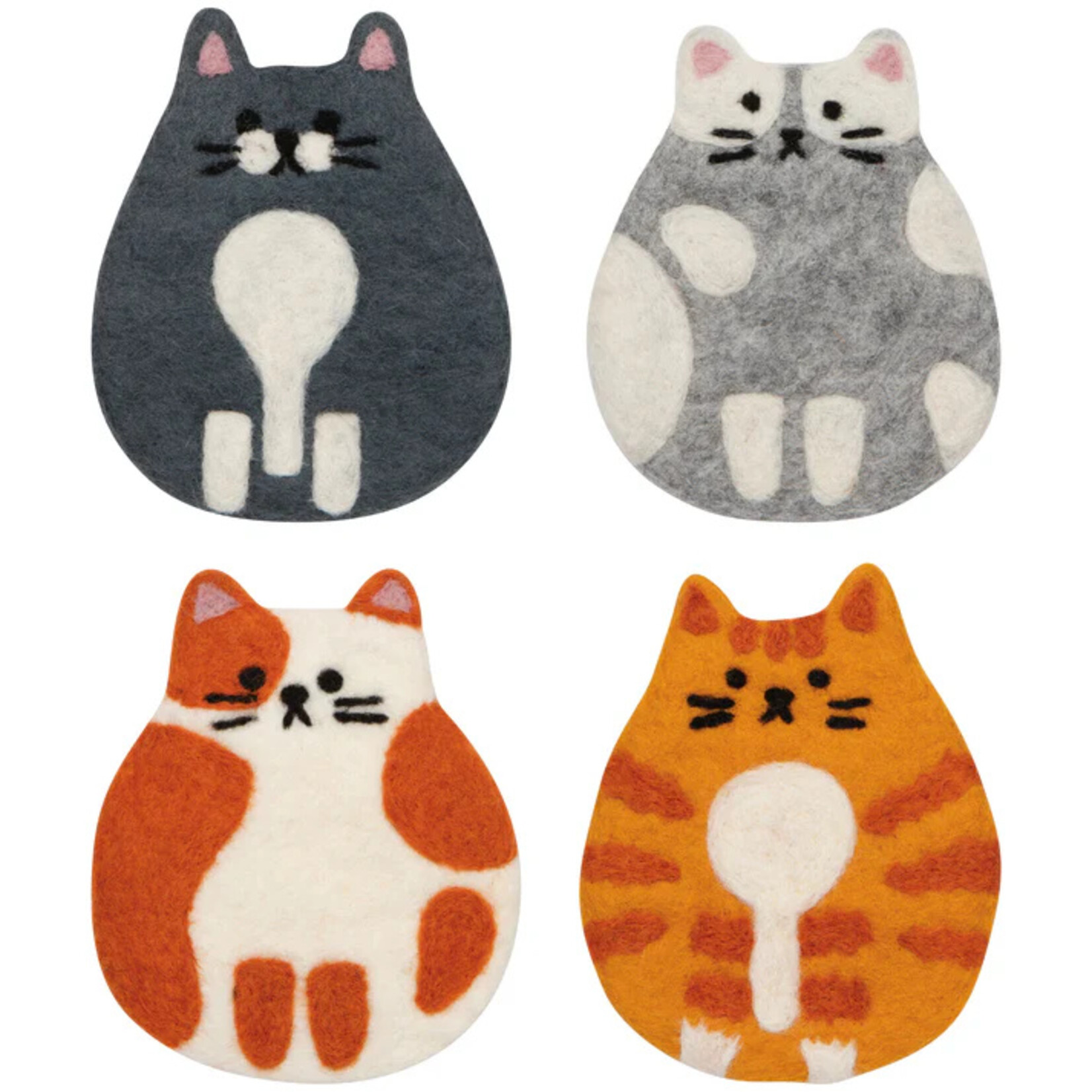 Now Designs Cat Club Felt Coasters SET OF 4