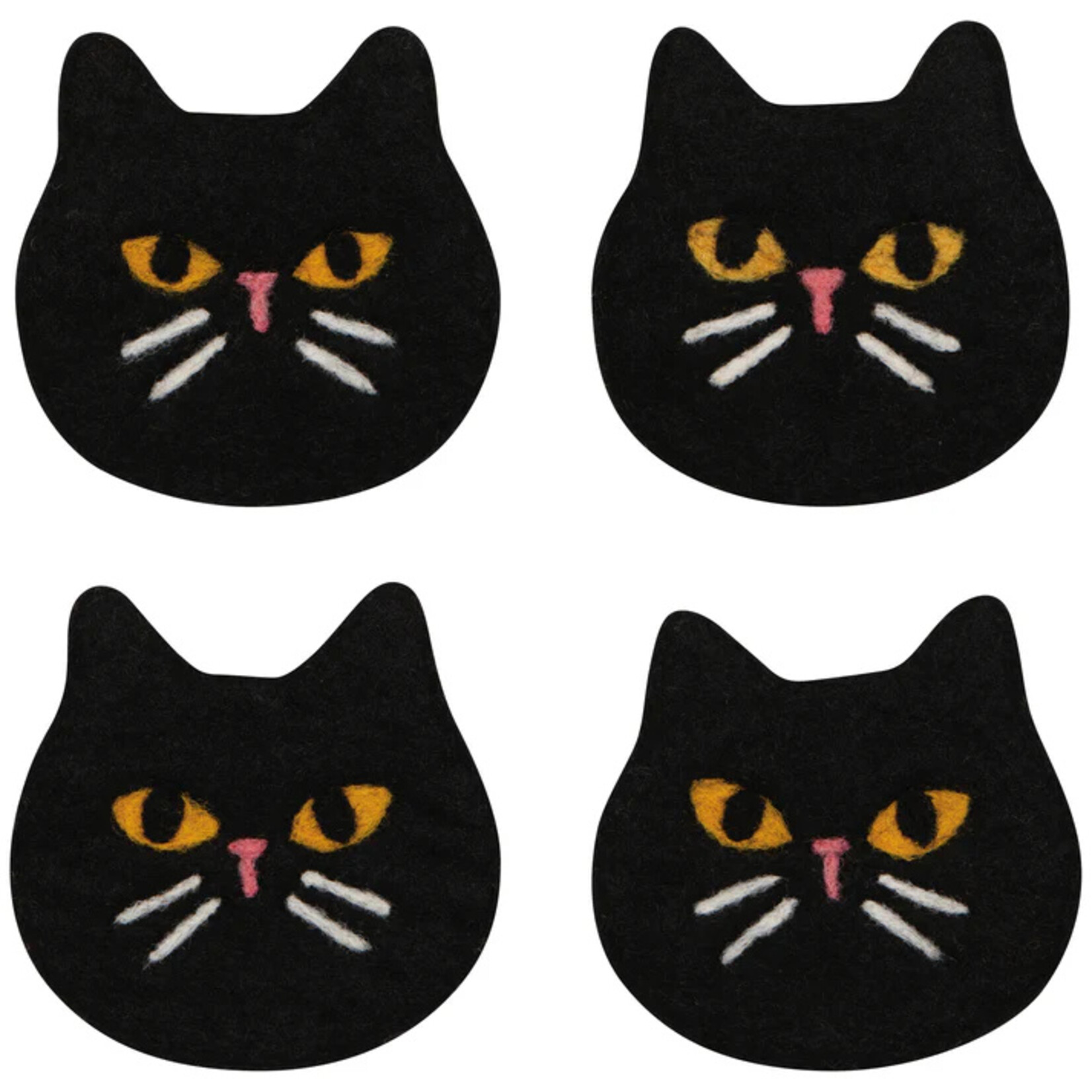 Now Designs Black Cat Felt Coasters SET OF 4