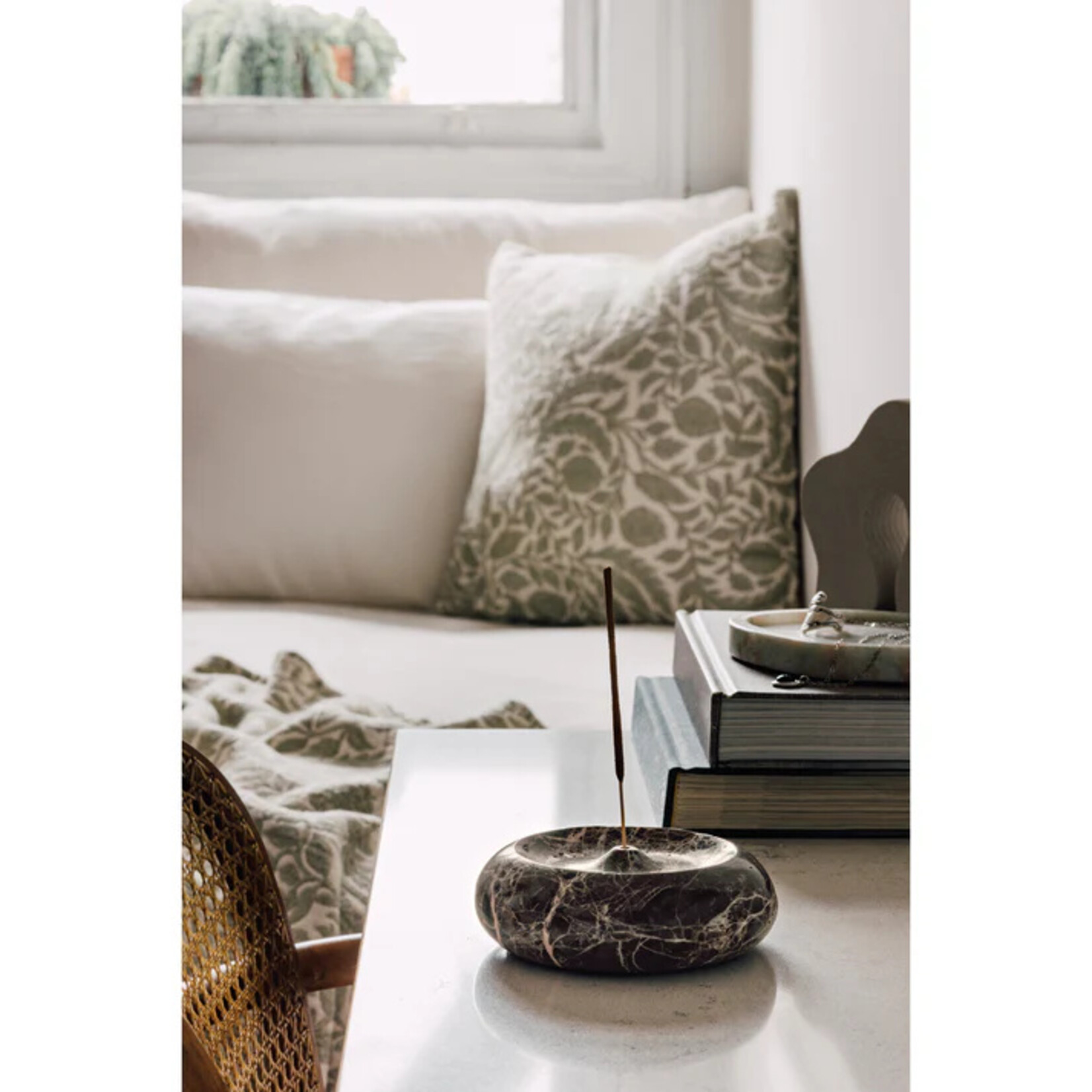 Now Designs Emperador Marble Round Incense Holder