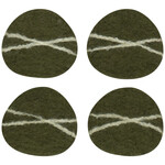 Now Designs Striato Felt Wool Coasters SET OF 4 - Olive Branch
