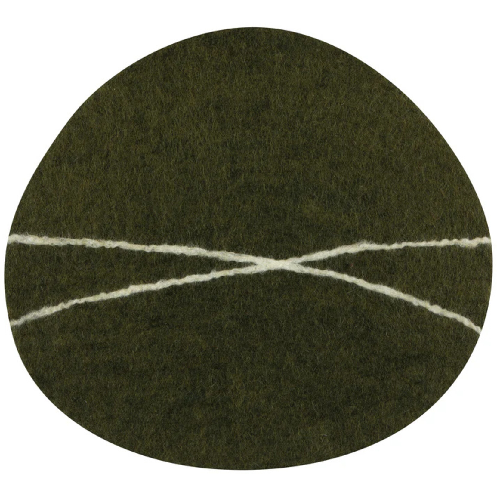 Now Designs Striato Felt Wool Placemat- Olive Branch