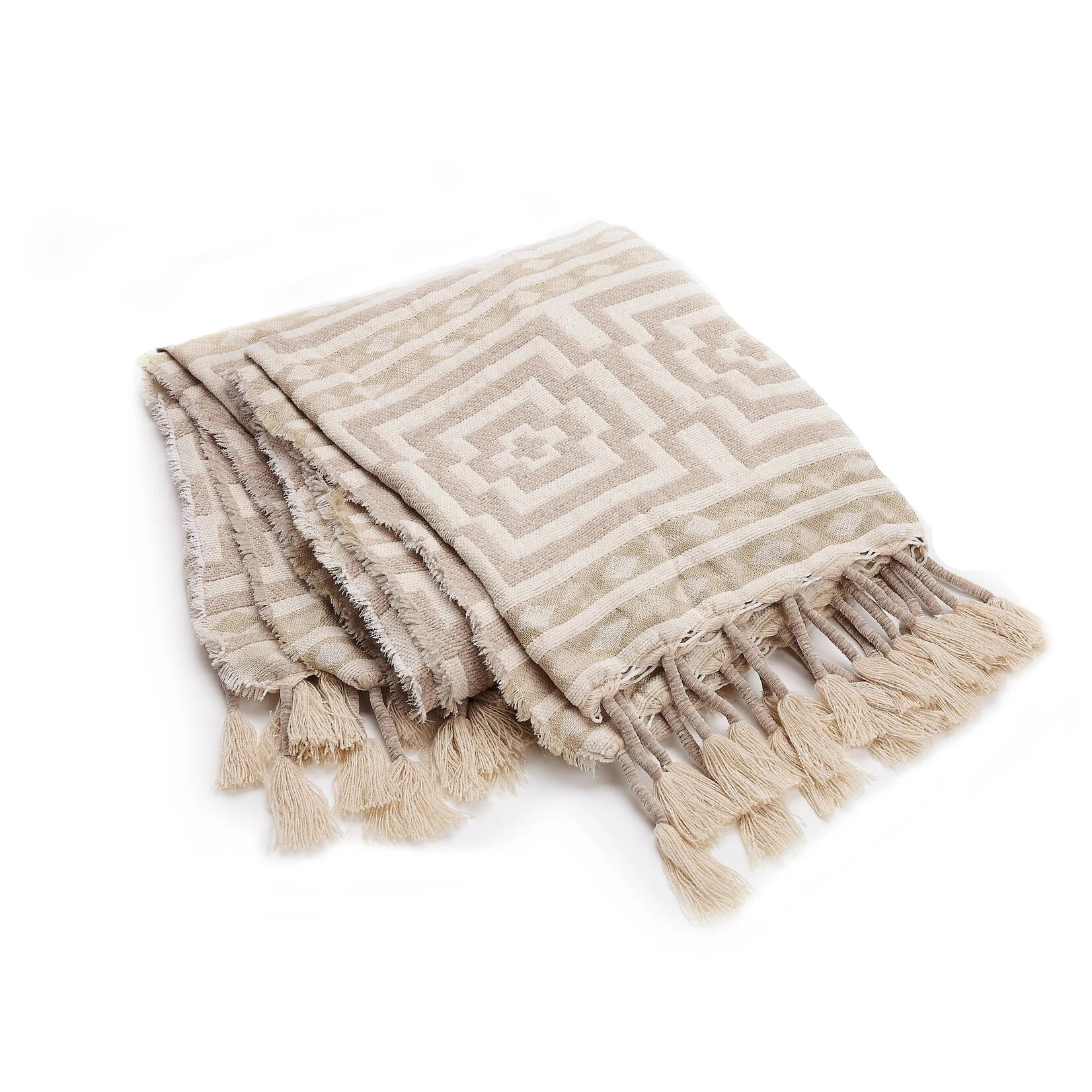 Peking Handicraft Hypnotic Throw 50" x 60" Taupe