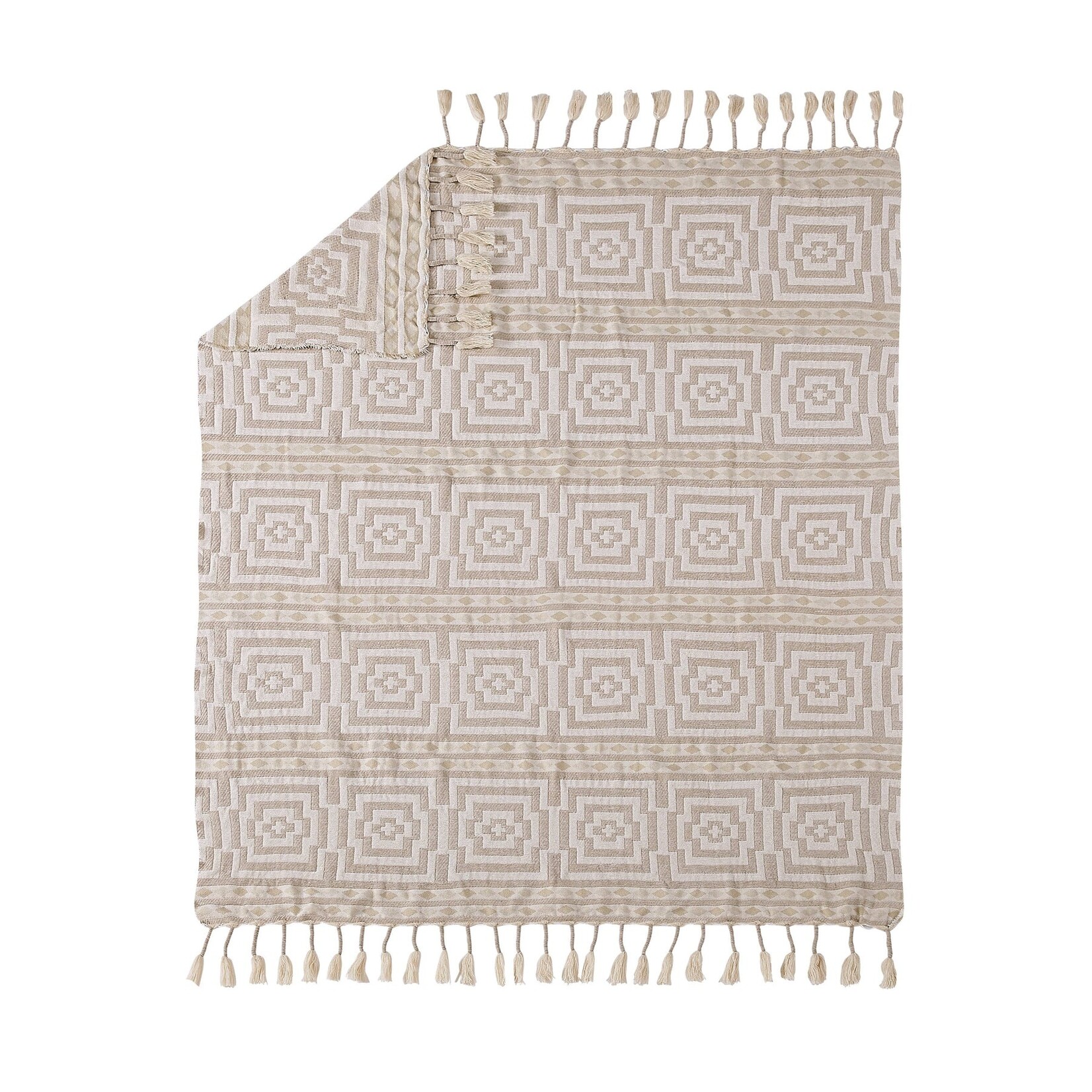 Peking Handicraft Hypnotic Throw 50" x 60" Taupe