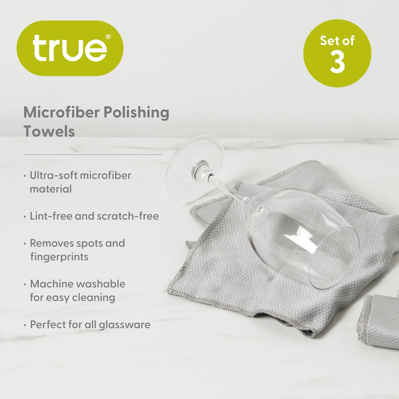 TRUE Brands Microfiber Polishing Towels SET OF 3