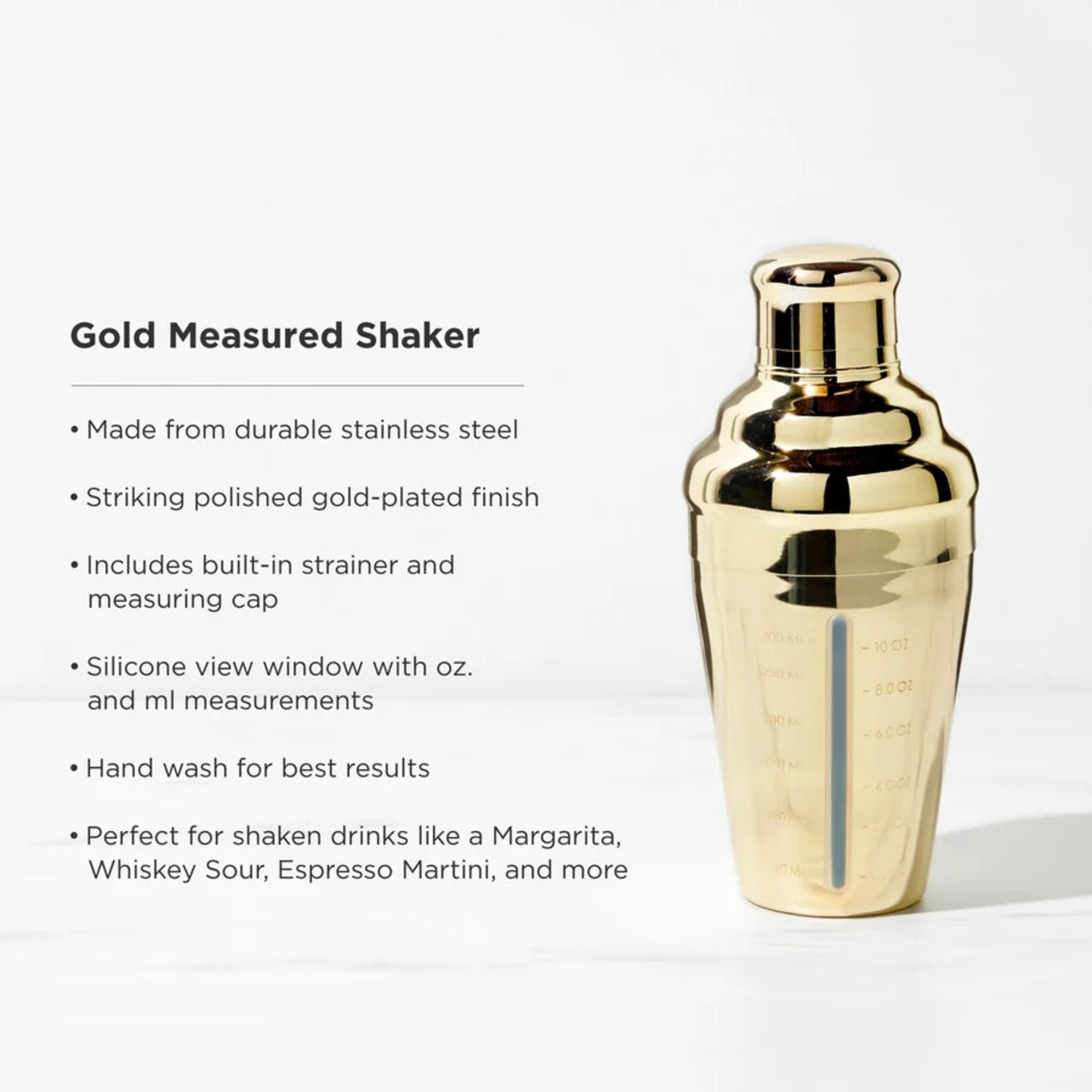 Belmont Gold Measured Cocktail Shaker