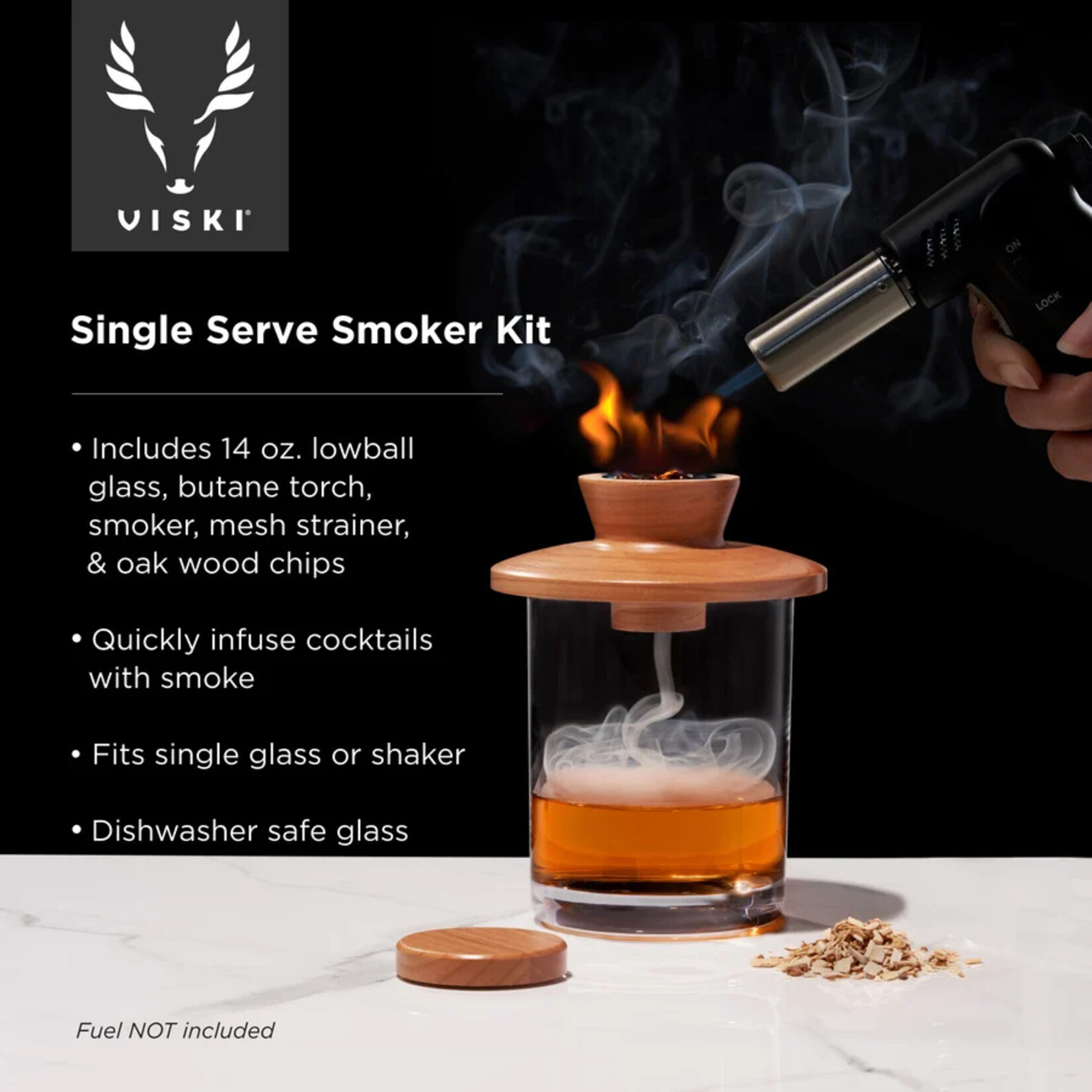 SET OF 4 Alchemi Single Serve Cocktail Smoker Kit