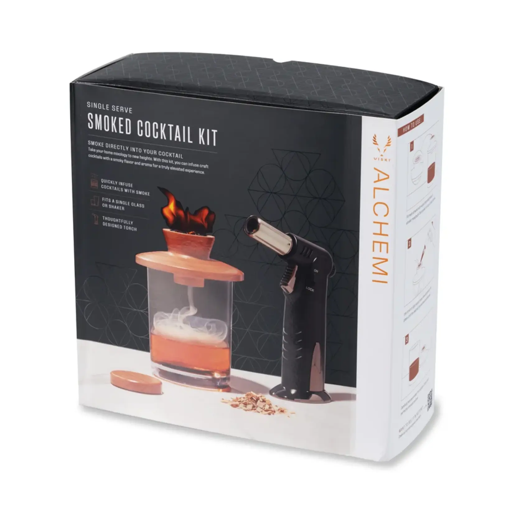 SET OF 4 Alchemi Single Serve Cocktail Smoker Kit