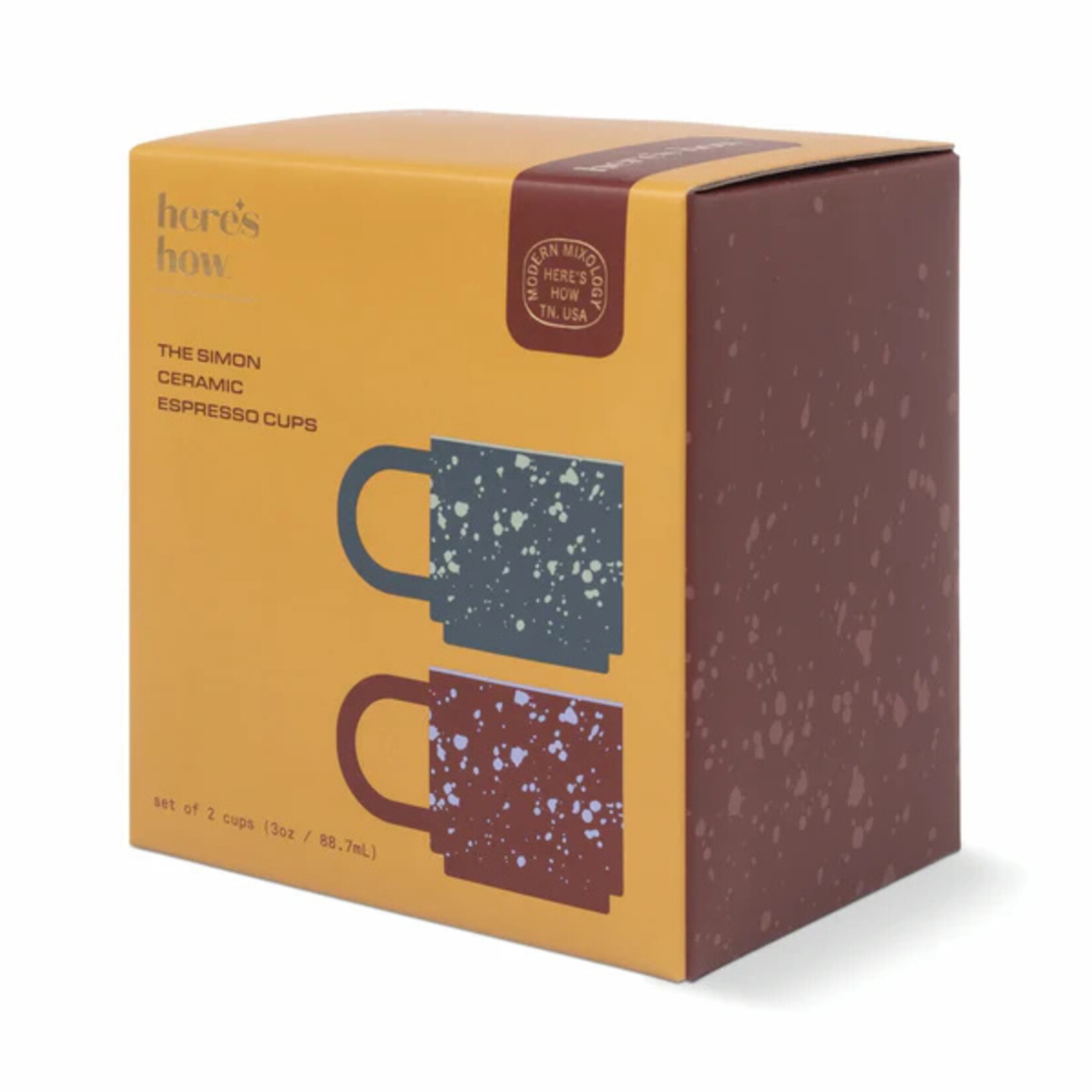 Here's How The Simon Espresso Cups SET OF 2- Burgundy + Navy