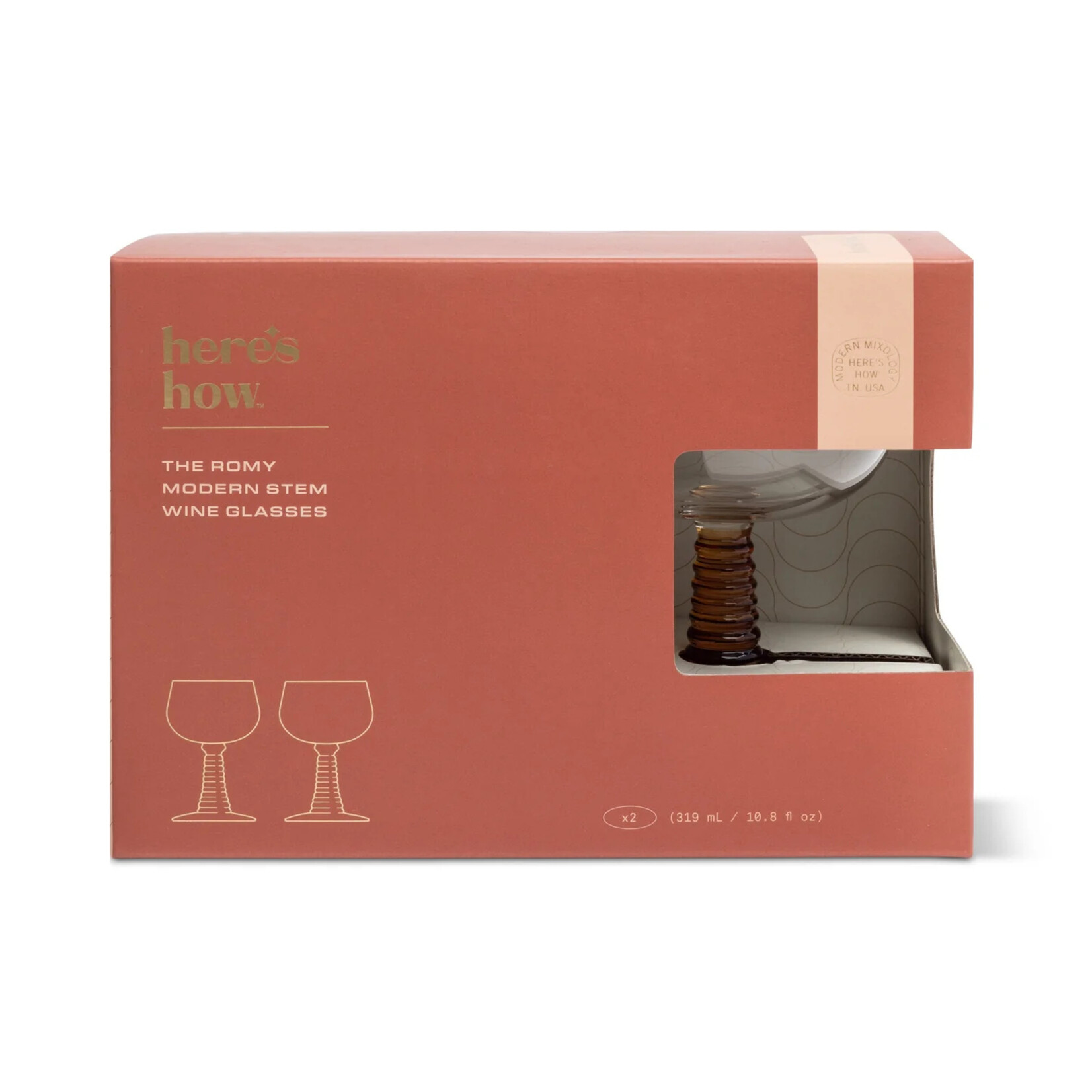 Here's How The Romy Wine Glasses SET OF 2- Amber