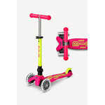 Micro Kickboard Micro Mini Foldable LED Scooter- Neon Flamingo/Yellow