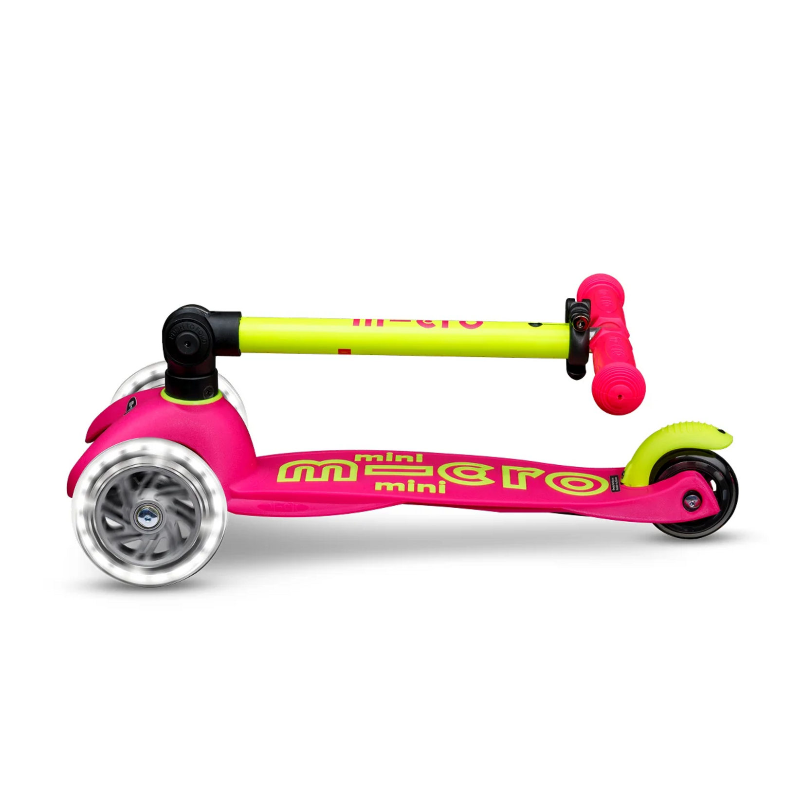 Micro Kickboard Micro Mini Foldable LED Scooter- Neon Flamingo/Yellow