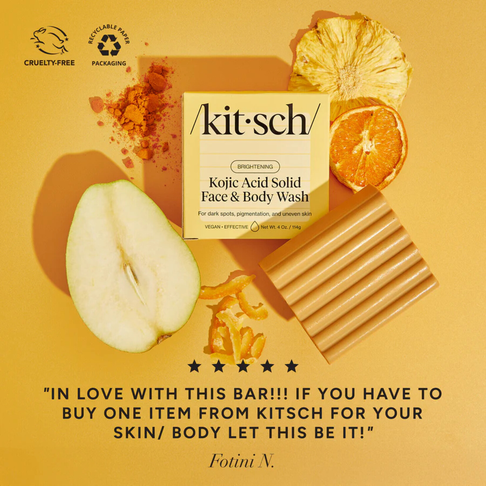 KITSCH Kojic Acid Bar Soap Hyperpigmentation & Dark Spots