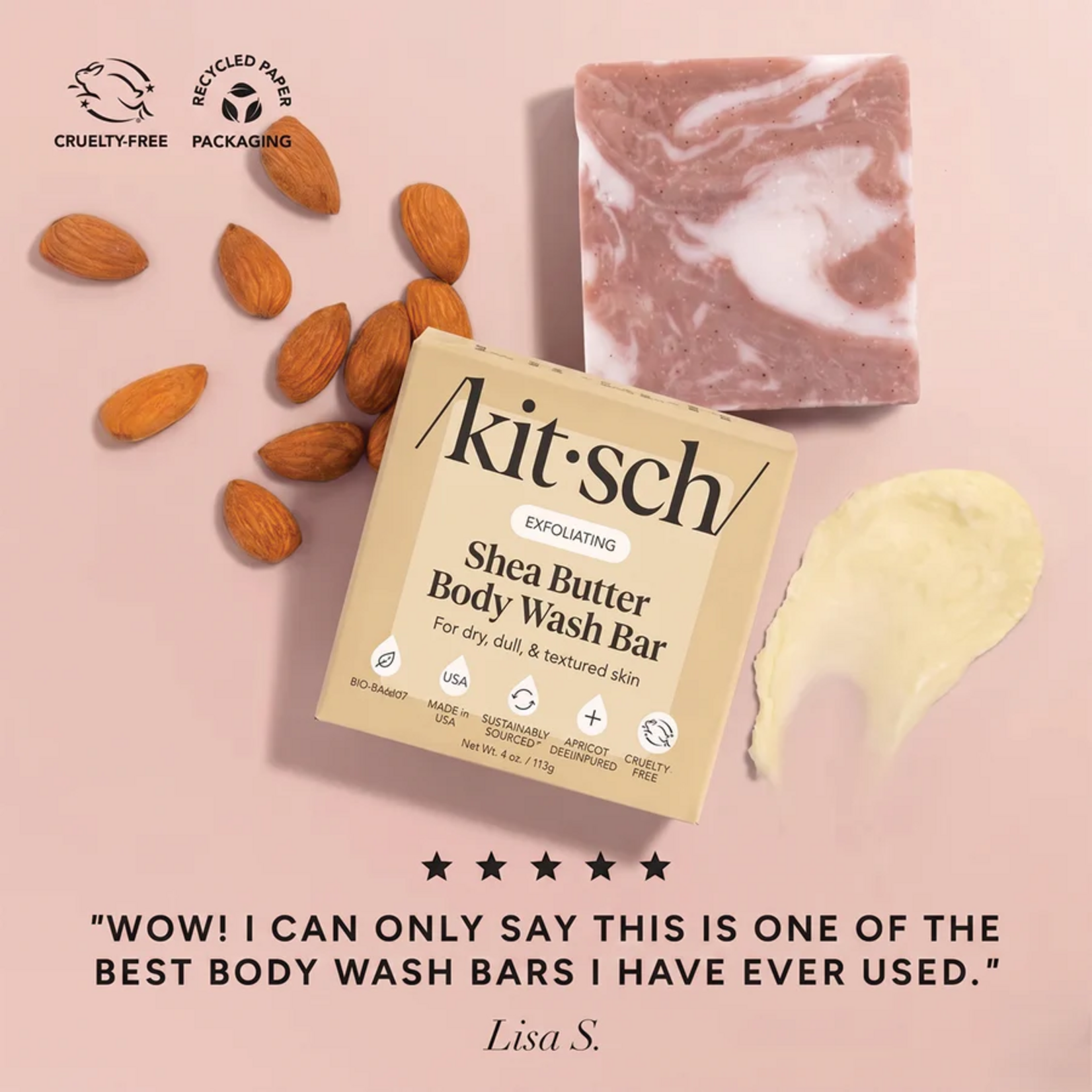 KITSCH Shea Butter Body Wash Bar Exfoliating