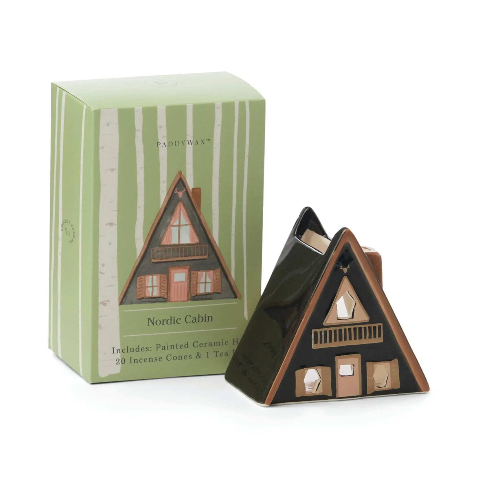 Paddywax Nordic Cabin Style Incense Cone & Tea Light Holder- Palo Santo