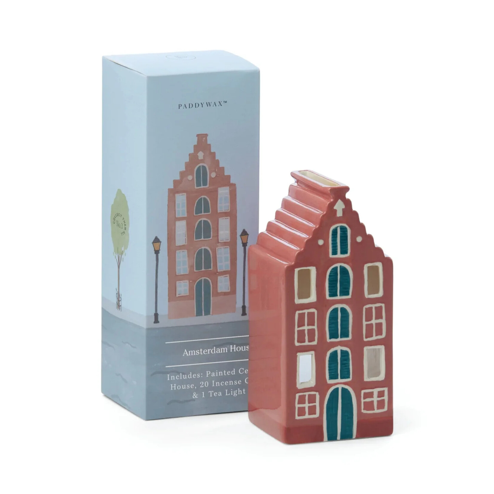 Paddywax Amsterdam House Style Incense Cone & Tea Light Holder - Palo Santo
