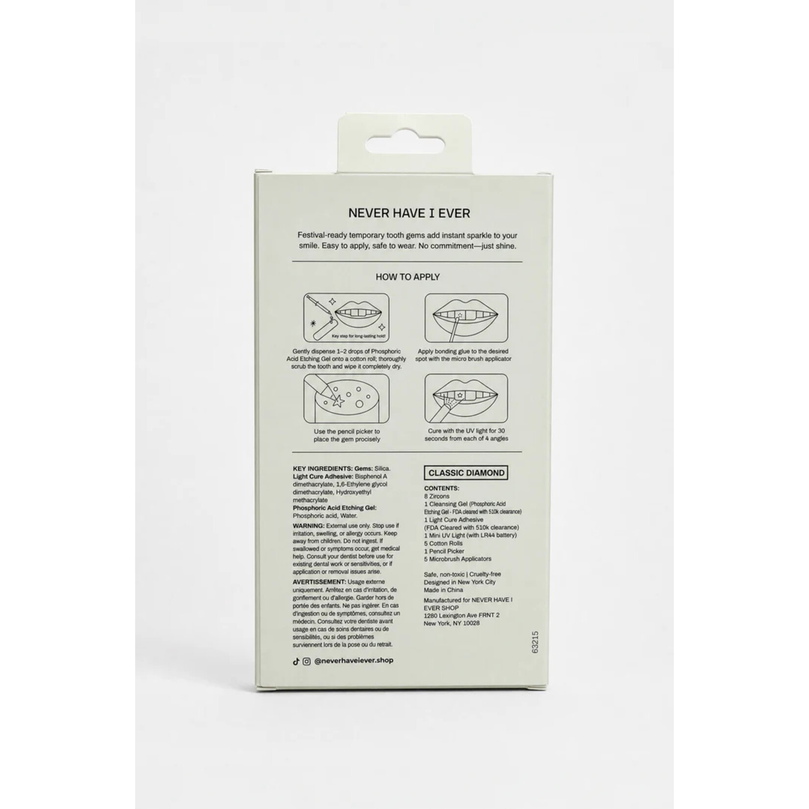 Never Have I Ever Classic Diamond DIY Tooth Gem Kit
