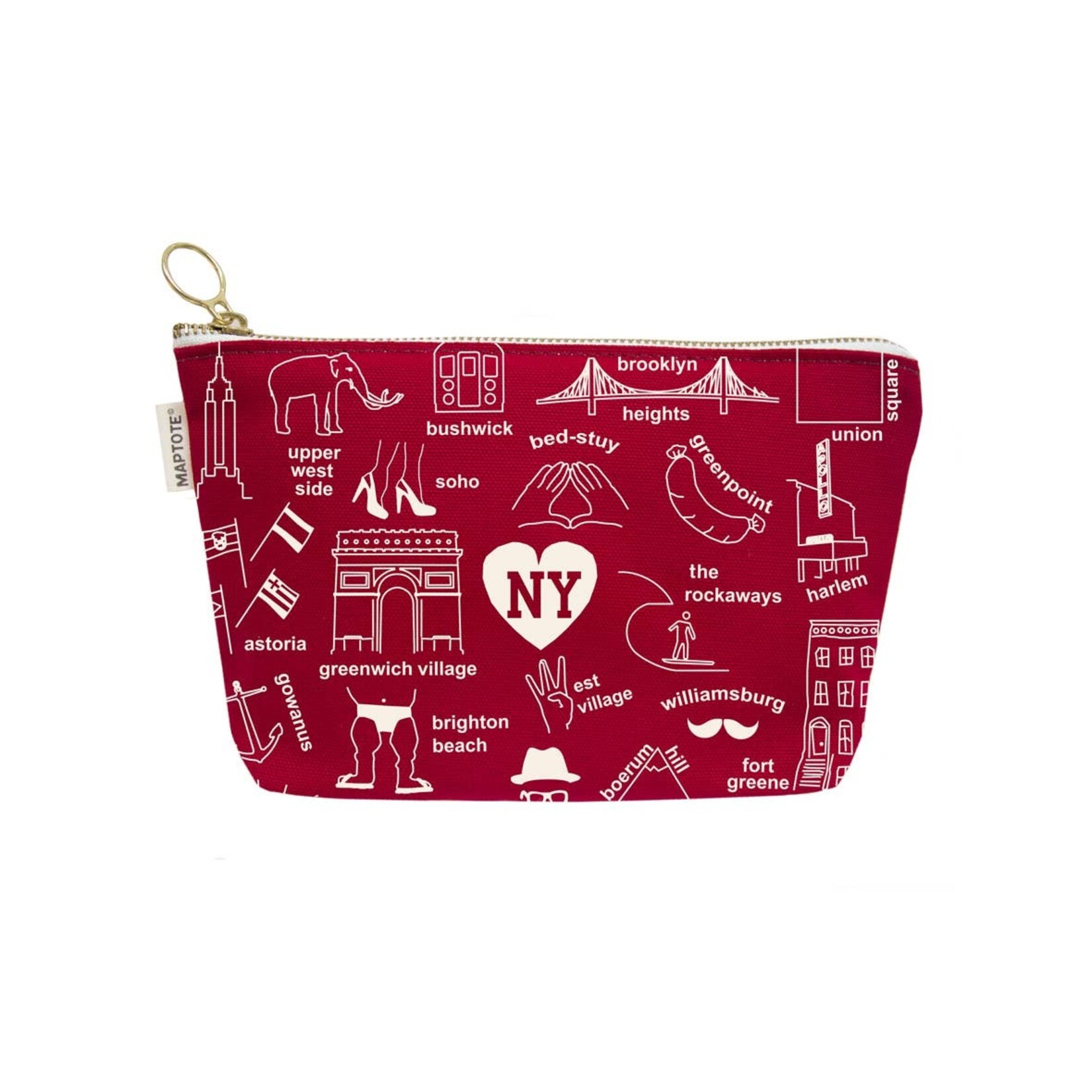 New York Zipper Pouch Red