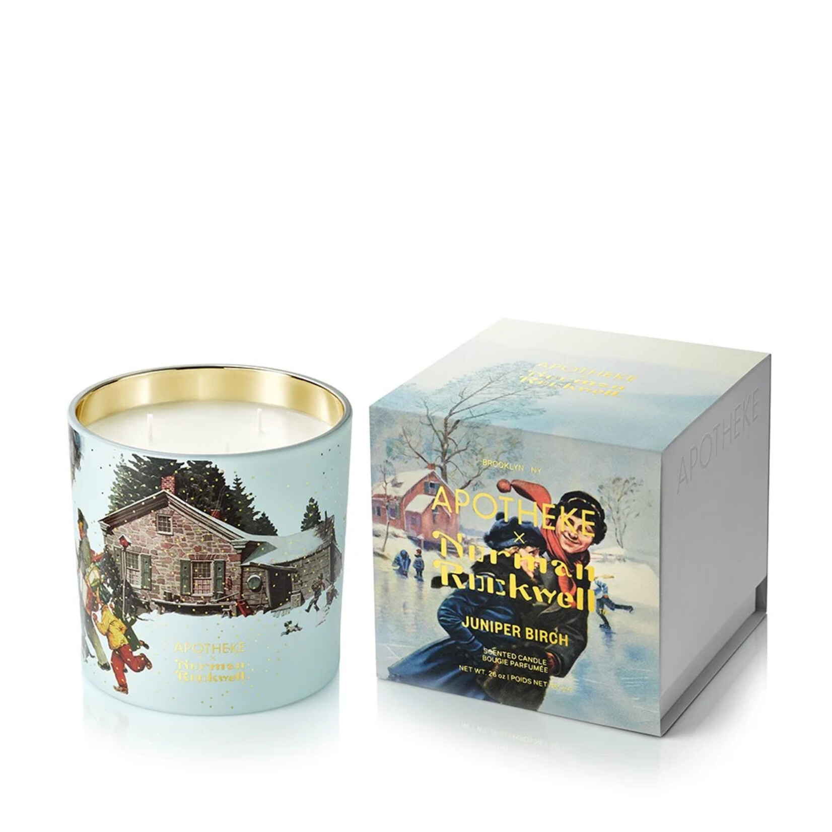 Apotheke Norman Rockwell Juniper Birch 3-Wick Candle