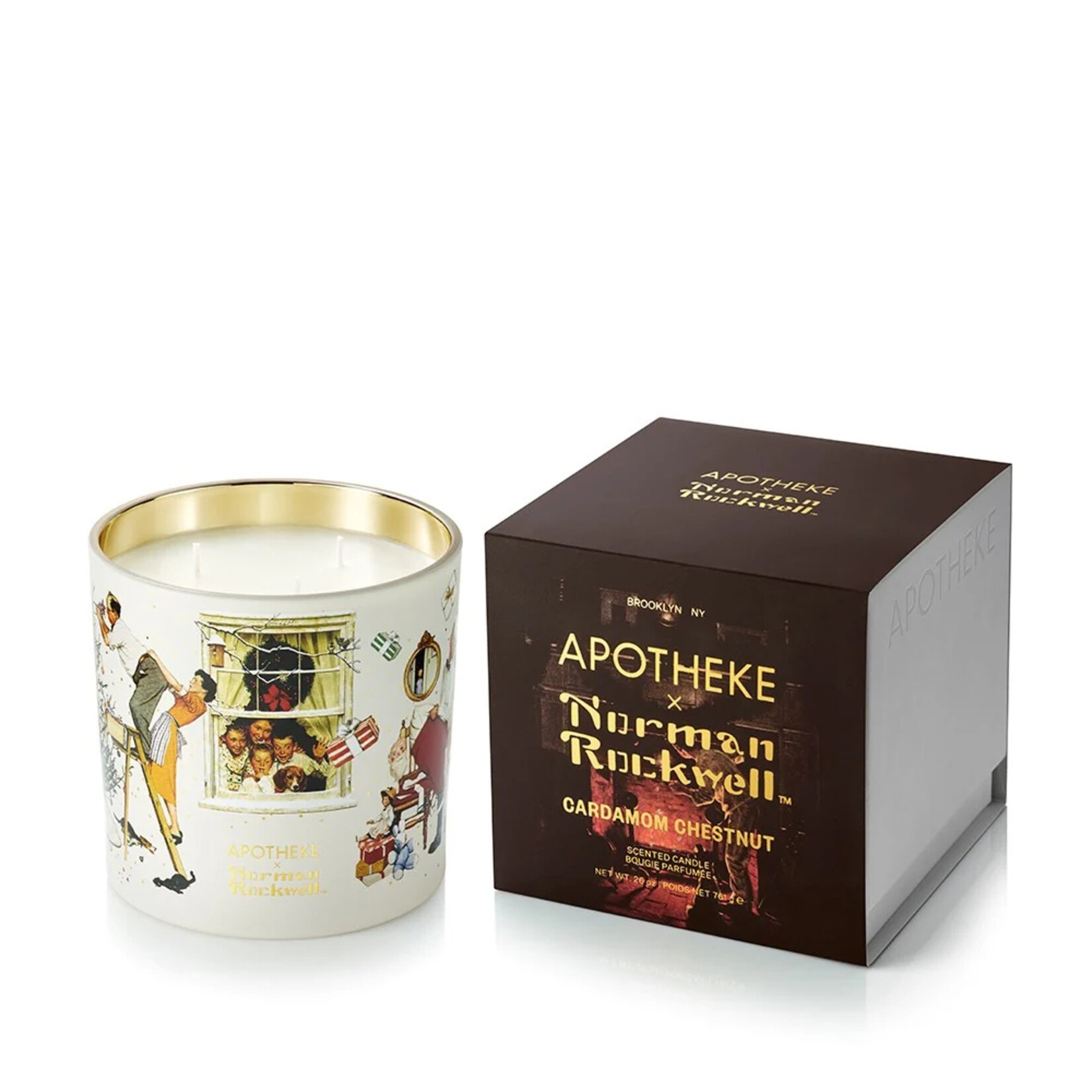 Apotheke Norman Rockwell Cardamom Chestnut 3-Wick Candle