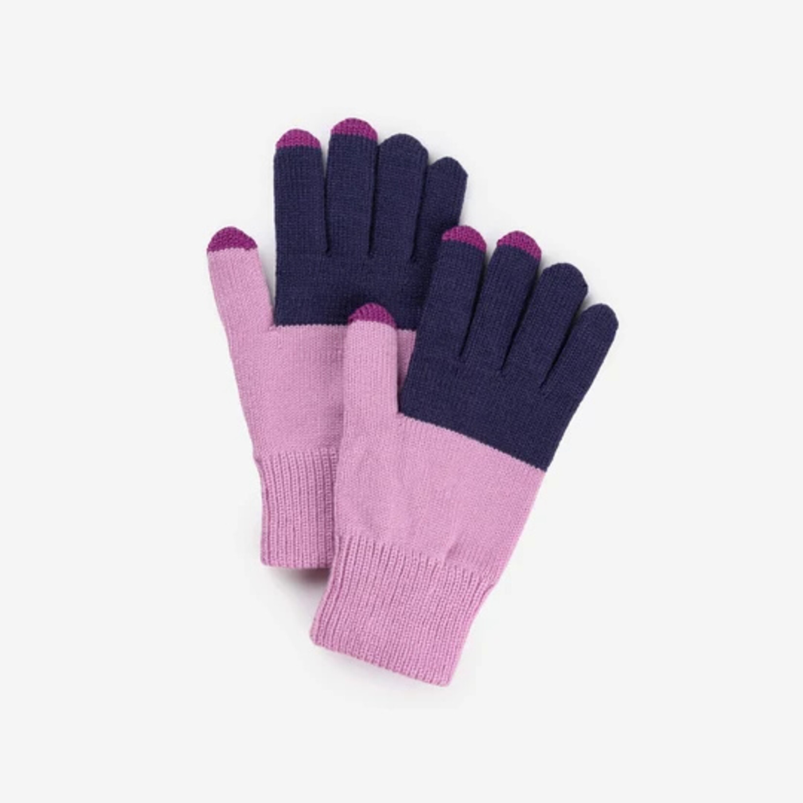 Verloop Colorblock Knit Touchscreen Gloves- Lilac Denim