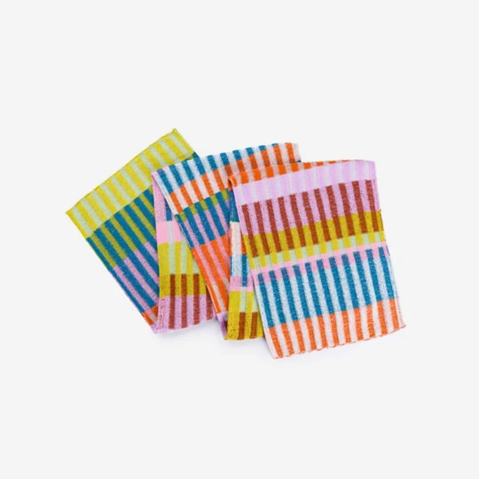 Verloop Mosaic Stripe Knit Scarf- Rust Lilac