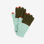 Verloop Colorblock Knit Touchscreen Gloves- Moss Jade