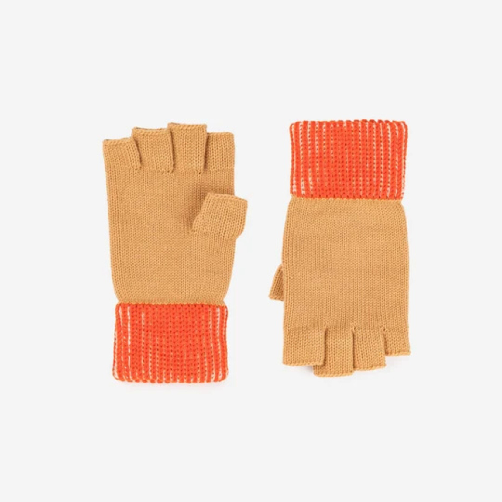Verloop Pinstripe Fingerless Gloves- Poppy