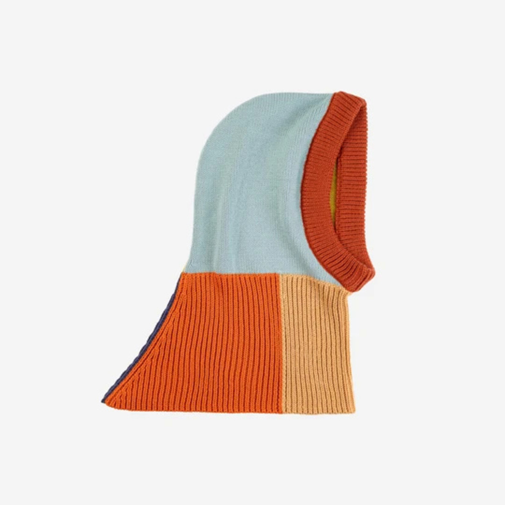 Verloop Mismatch Knit Hood- Golden Olive Stone Blue