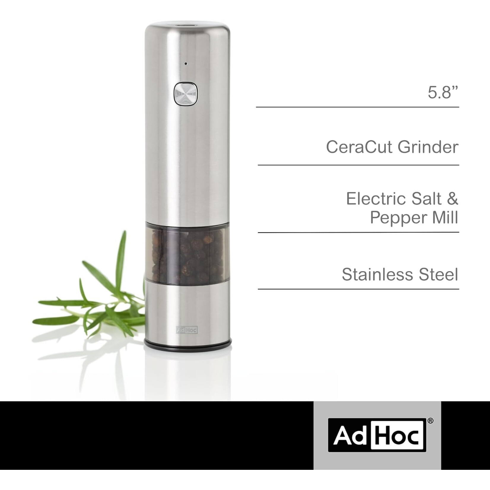 AdHoc Electronic Pepper Mill Stainless Steel