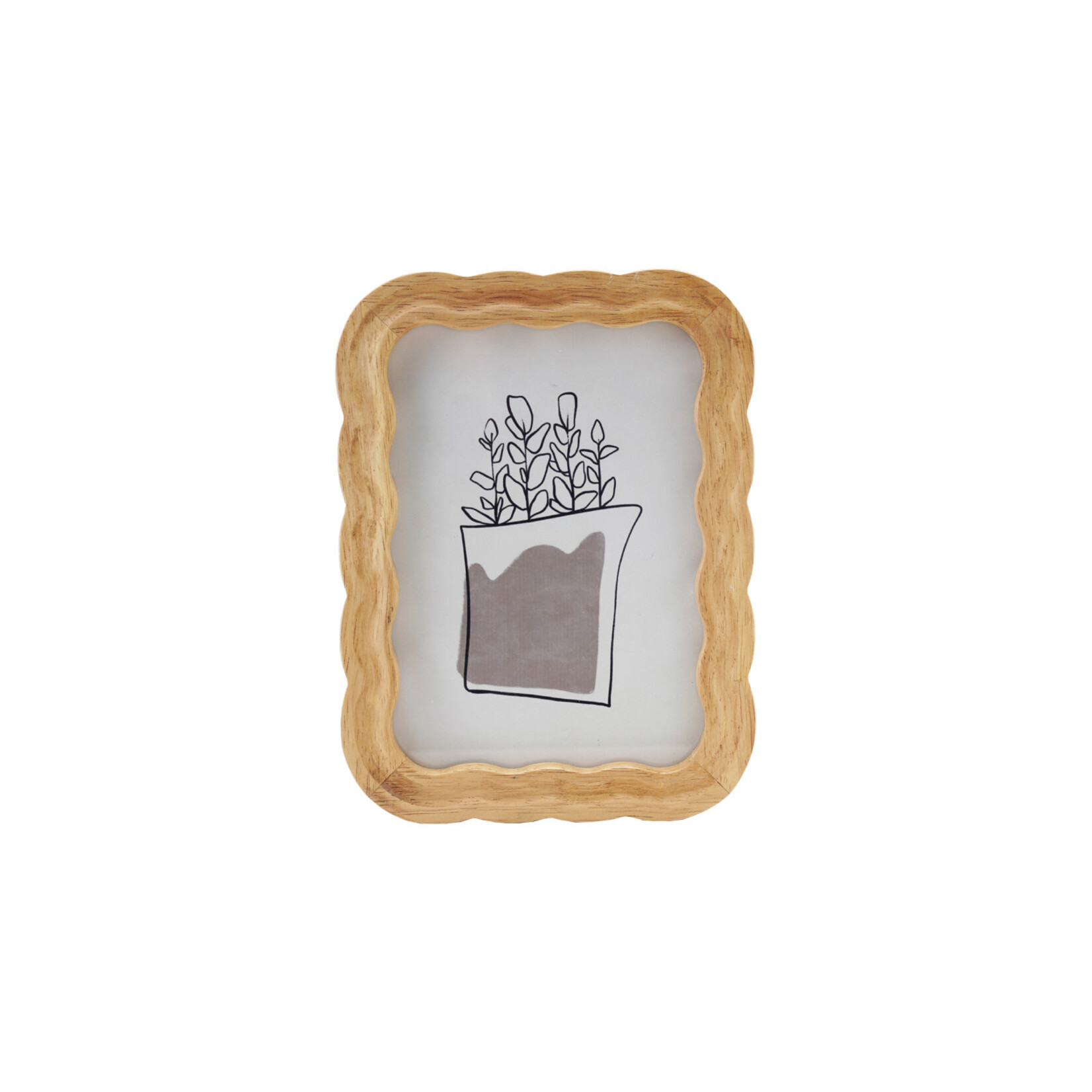 Rubberwood Scalloped 5 x 7 Picture Frame