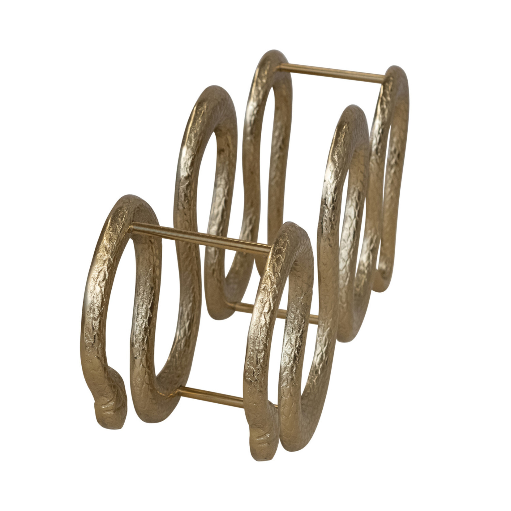Gold Cast Iron Aluminum Snake Bottle Holder