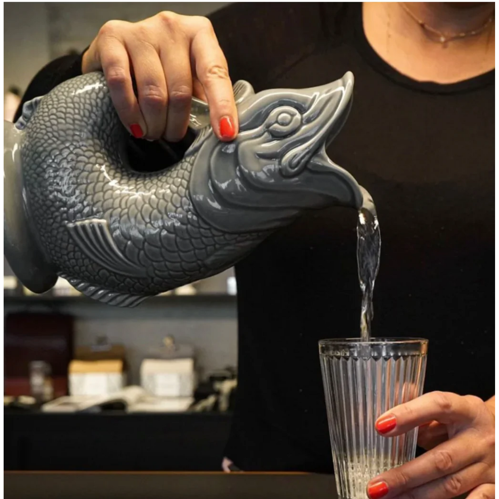Gluggle Jug Factory Dark Grey Lustre Gluggle Jug