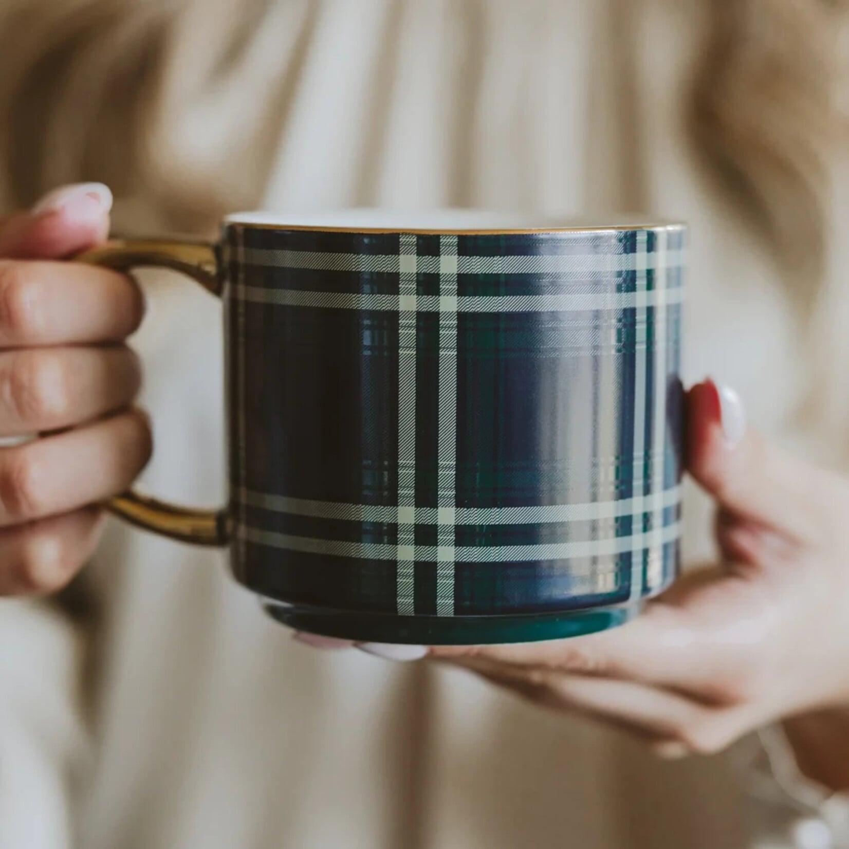 Sweet Water Decor Navy Plaid Coffee Mug