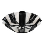 Black White Stripe Scalloped Candle Holder