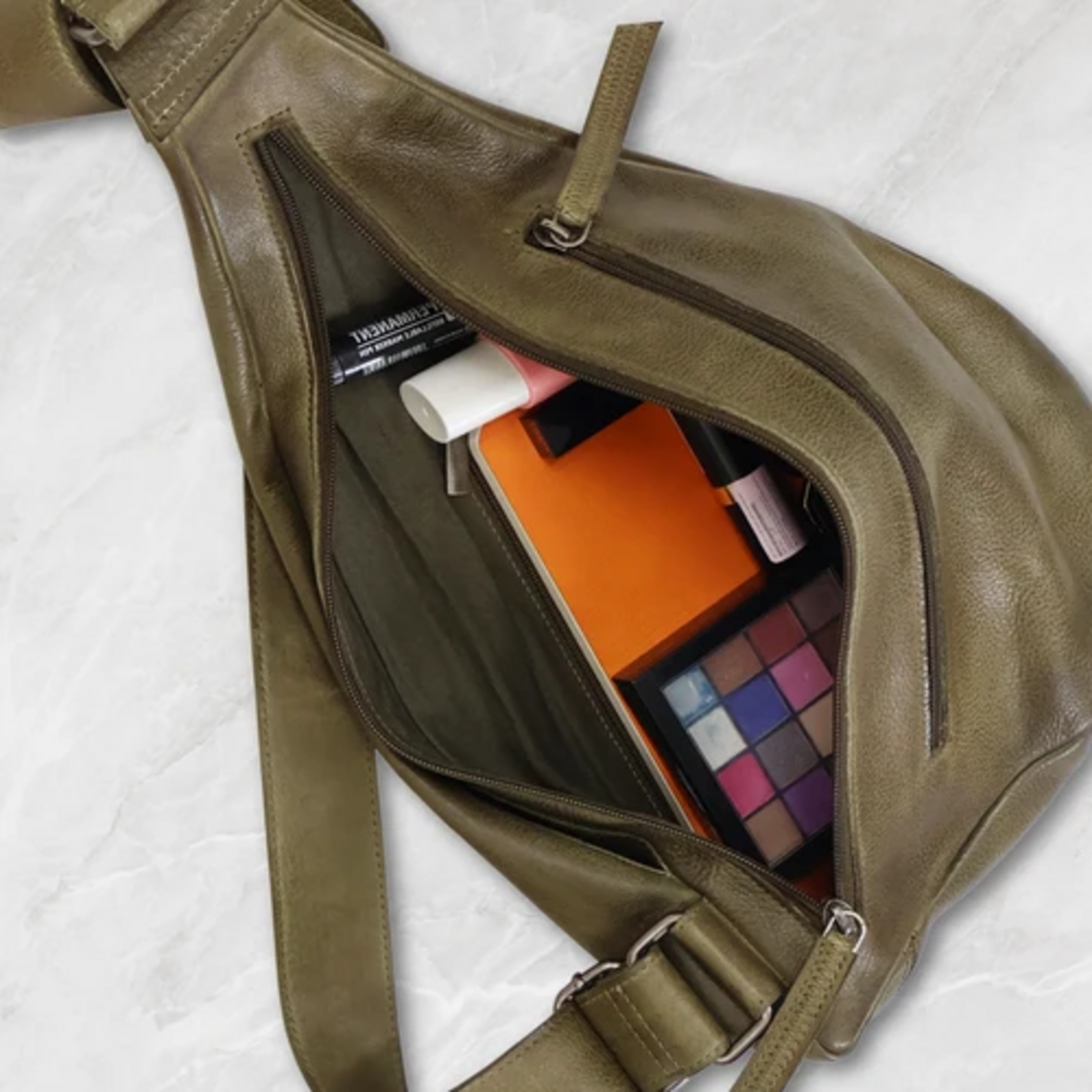 Latico Leathers Hippie Handcrafted Leather Sling Bag- Camel