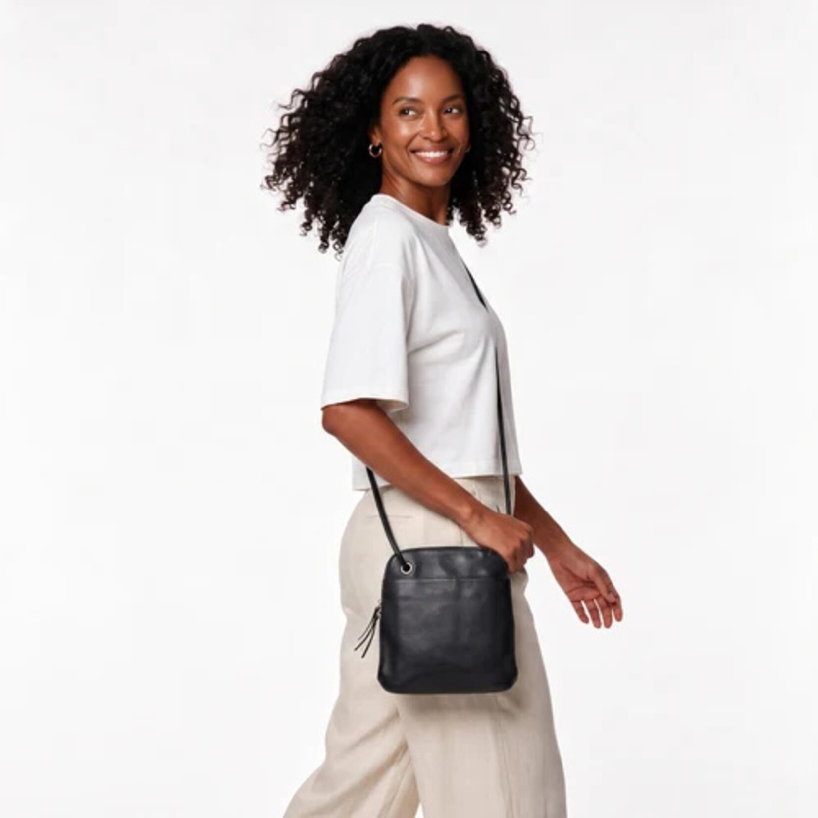 Latico Leathers Lilly Handcrafted Leather Crossbody Bag- Black