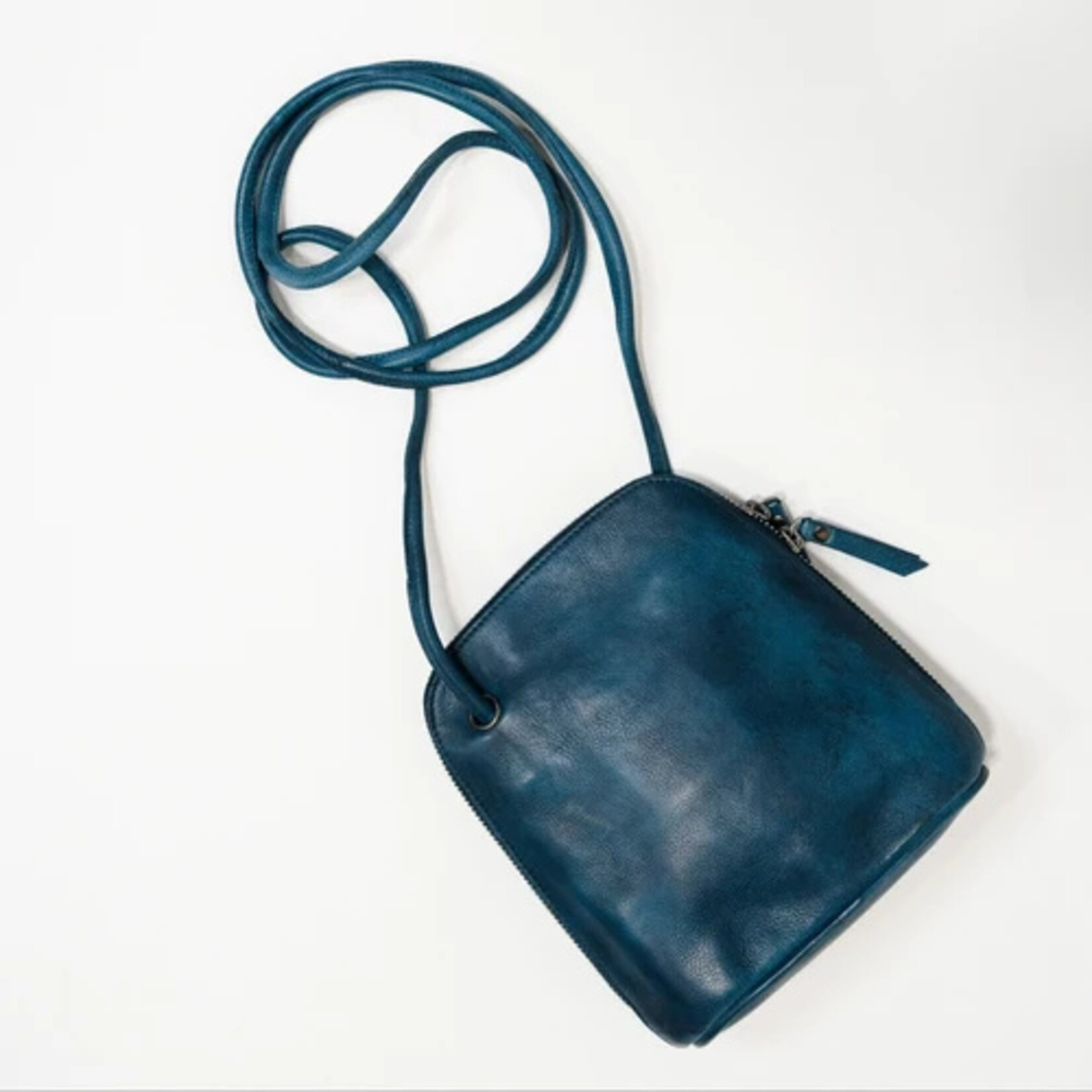Latico Leathers Lilly Handcrafted Leather Crossbody Bag- Denim