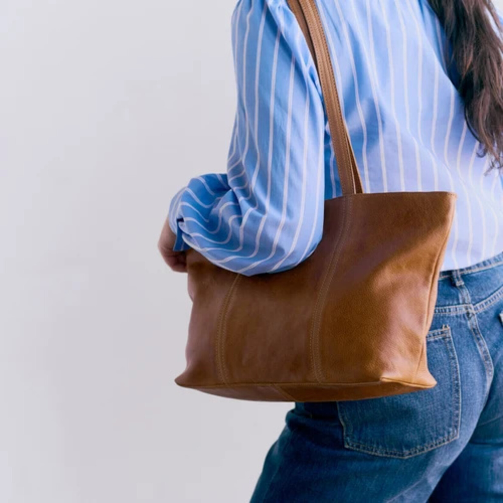 Latico Leathers Margot Handcrafted Leather Tote- Cognac