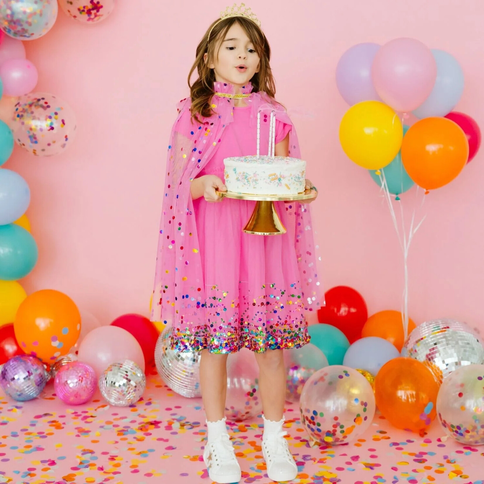 Sweet Wink Raspberry Confetti Cape