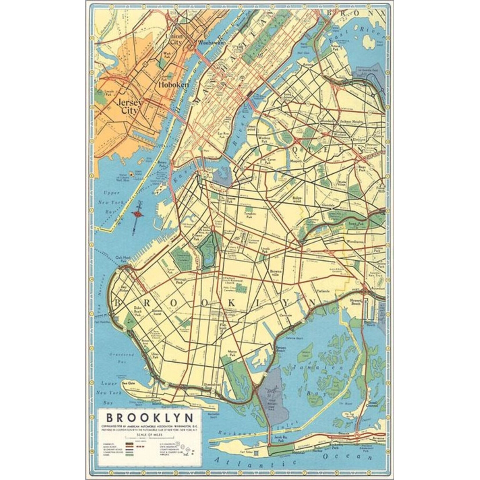 Found Image Press Map of Brooklyn, New York Magnet
