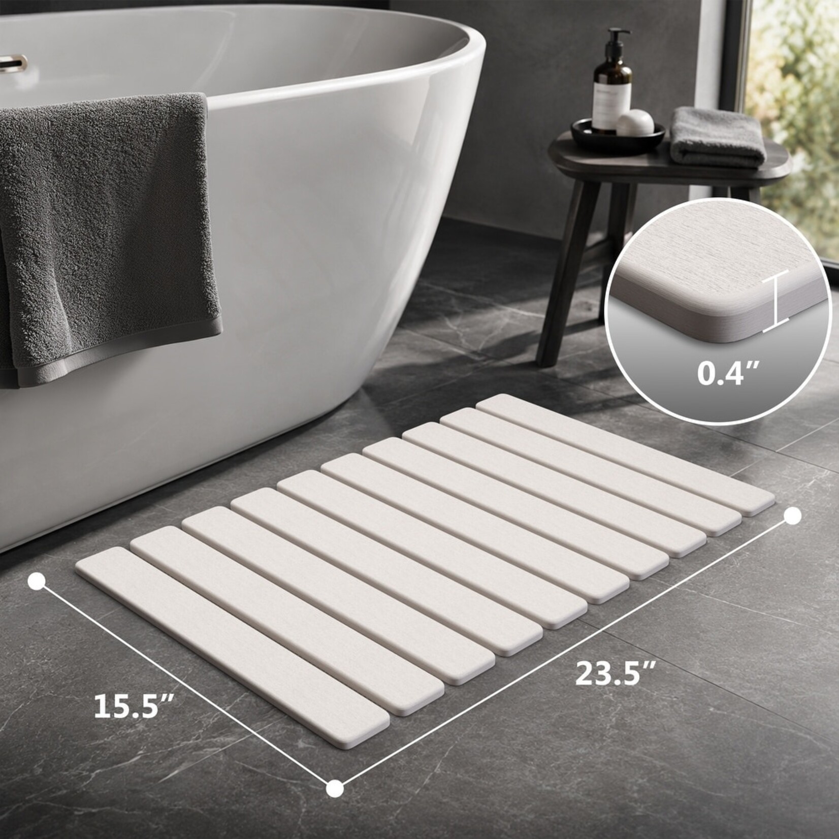 Core Home Rollable Diatomaceous Earth Stone Bath Mat